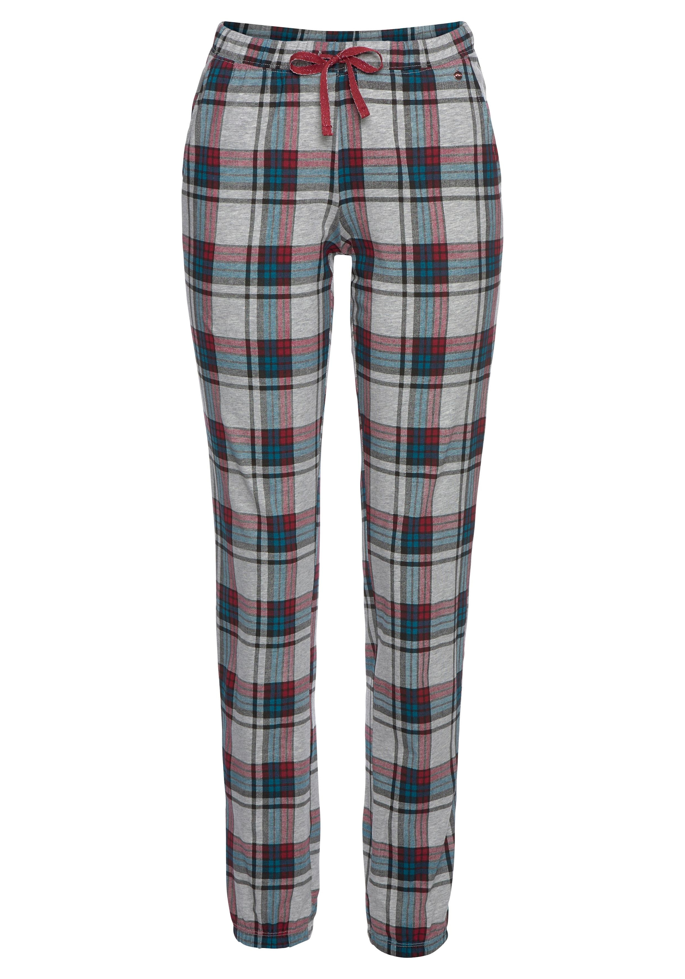 s.Oliver Schlafhose  mit Allover-Muster und kontrastfarbener Kordel