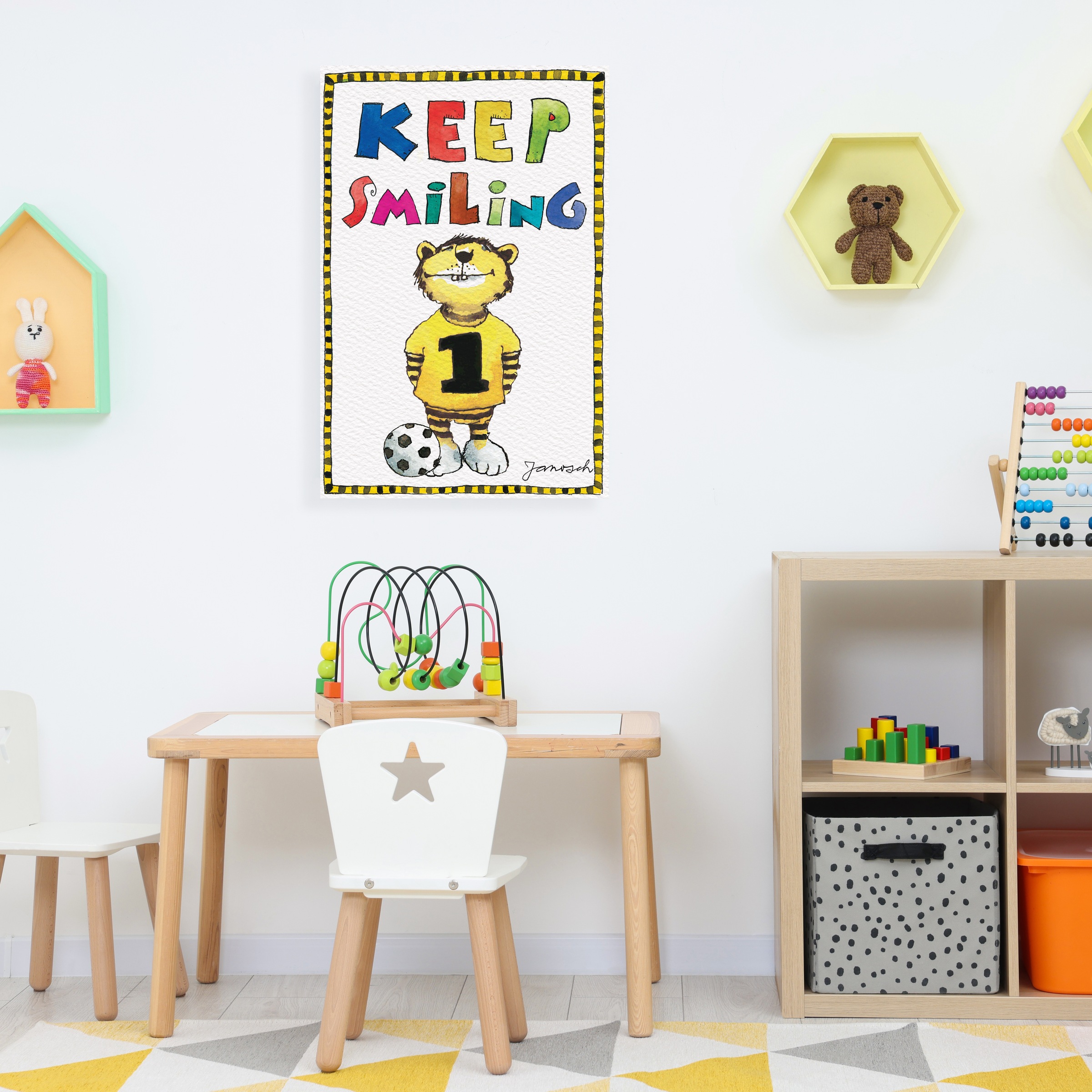 LuckyLinde Leinwandbild »Der kleine Tiger mit Fußball« Ente   Enten   Figur günstig online kaufen