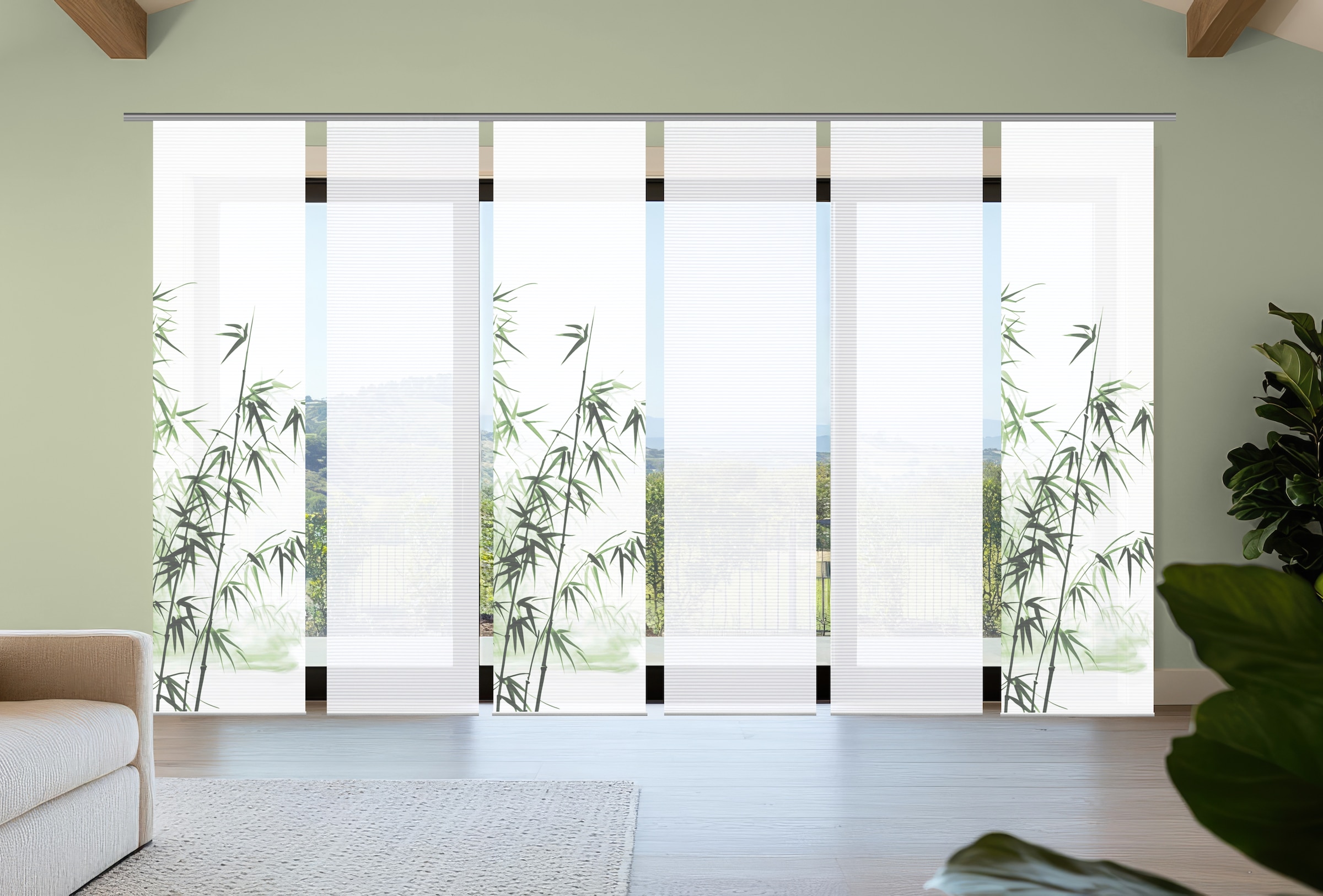 HOME in green Schiebegardine »RUFUS« Paneelwagen 6 Stk. tlg. Bambusoptik, S günstig online kaufen