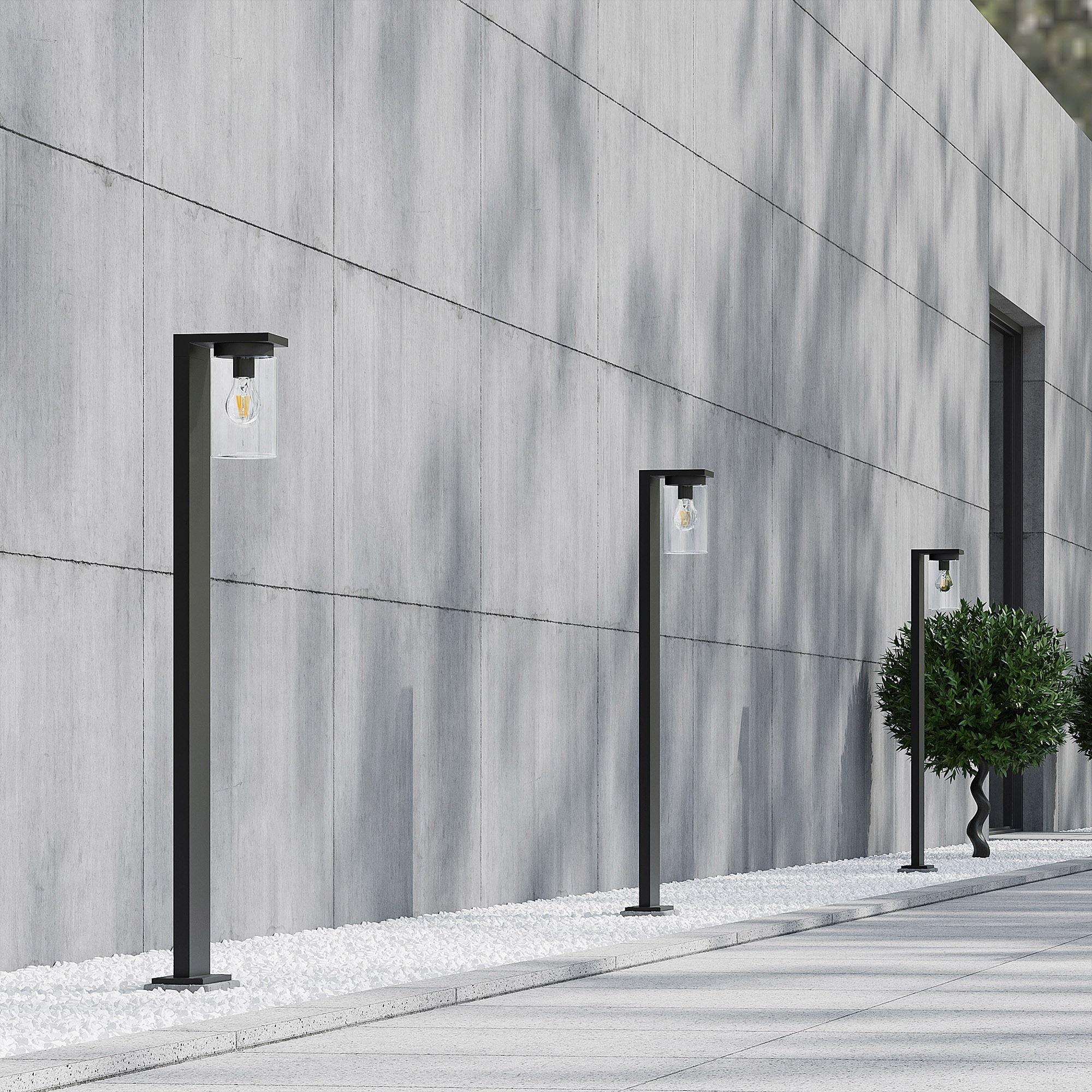 TRIO Leuchten Außen-Stehlampe »ARDILA, Stehleuchte Outdoor Garten Terrasse Höhe 1m, exkl 1xE27 max40W«, 1 flammig, Leuchtmittel E27 | Leuchtmittel wechselbar, Garten Stehlampe IP44 mit Dämmerungssensor, Leuchtmittel wechselbar