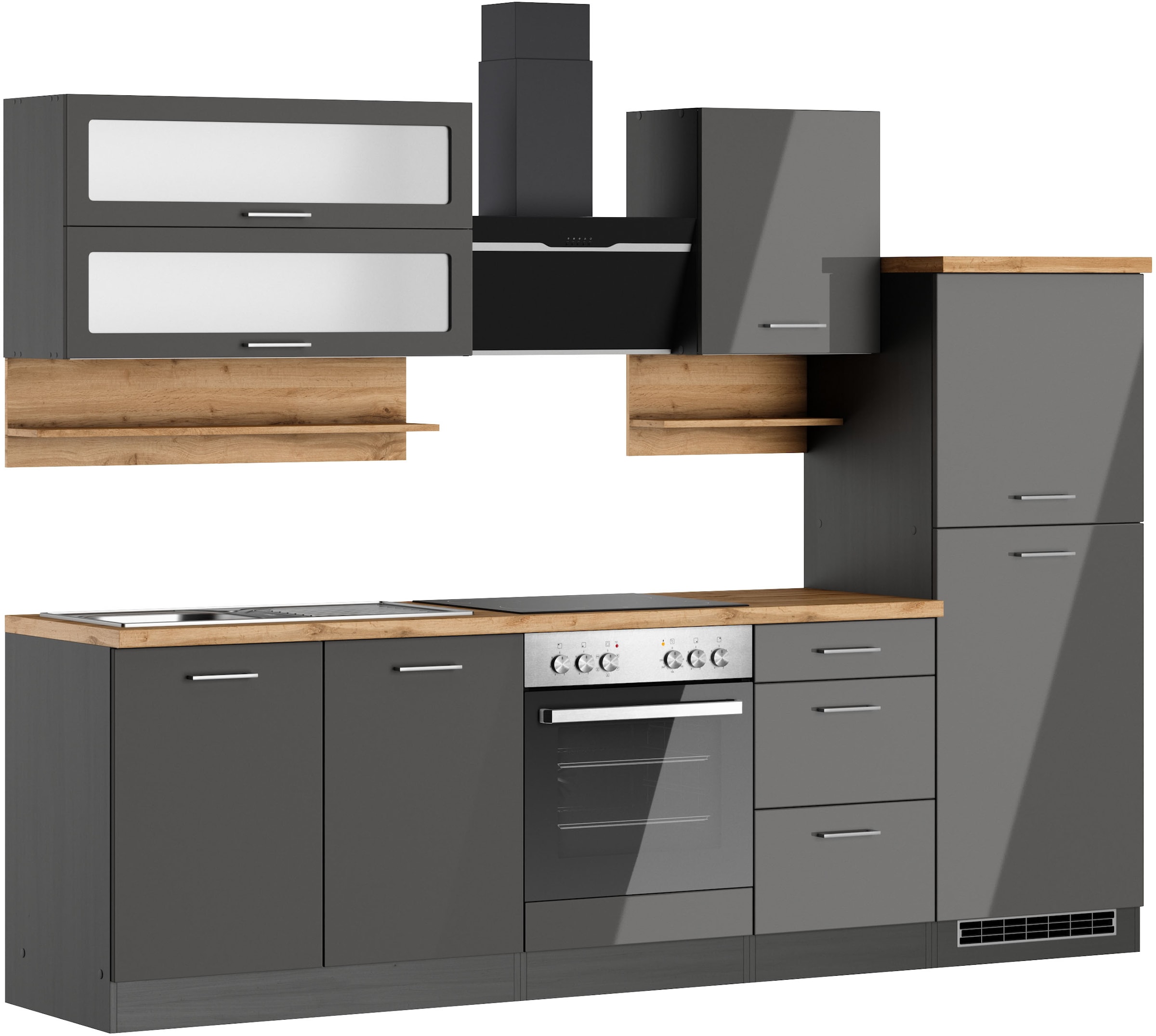 KOCHSTATION Küchenzeile »KS-Milan« 270 cm breit, robuste Metallauszüge, vie günstig online kaufen