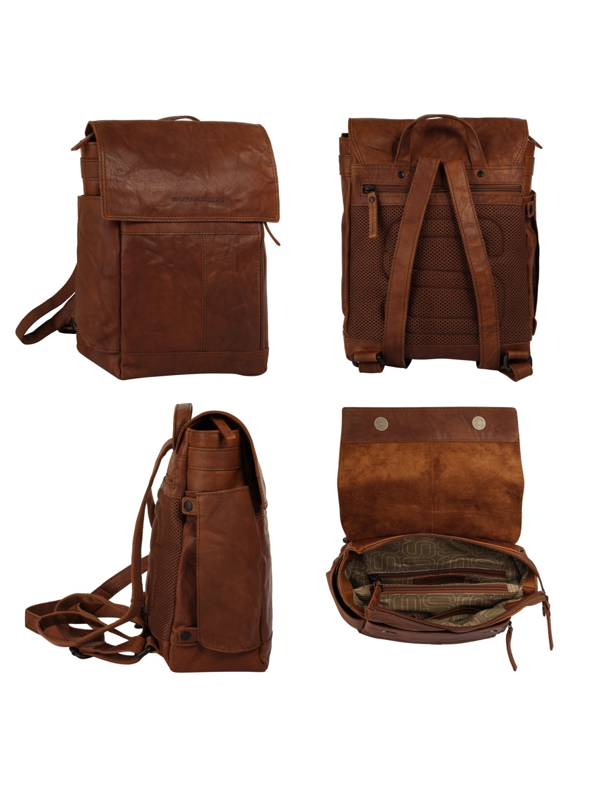 Spikes & Sparrow Laptoprucksack, echt Leder