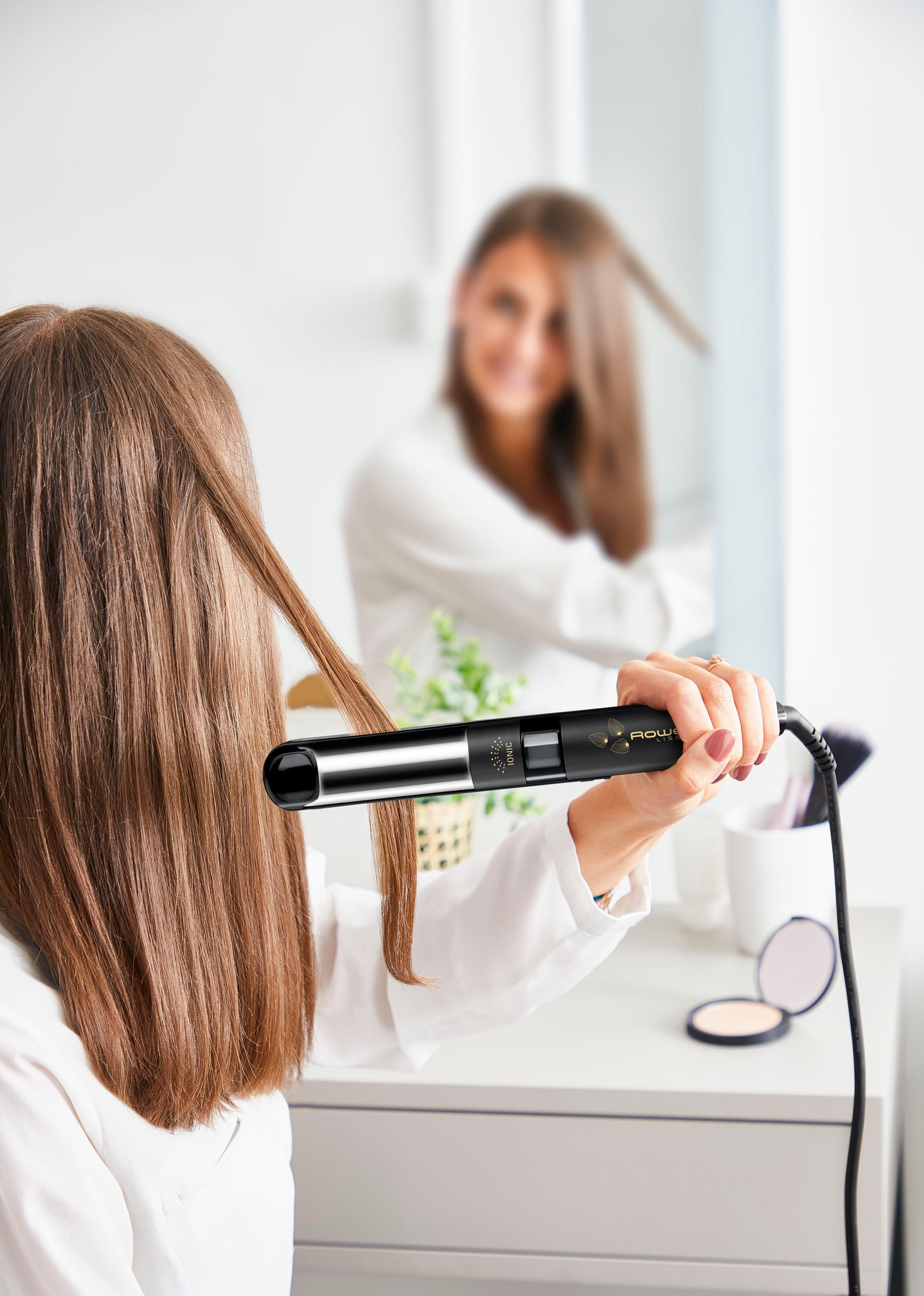 Rowenta Glätteisen »SF4210 Liss & Curl«, Keramik-Beschichtung, Ionen-System, bewegliche Keramik-Platten, schnelles Aufheizen
