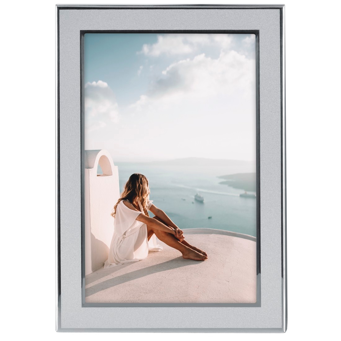 Hama Portraitrahmen »Bilderrahmen 15 x 20 cm für 1 Bild, zum Aufhängen und Stellen, Silber«, für 1 Bilder, Portraitrahmen, Aluminium, Hochformat, Querformat