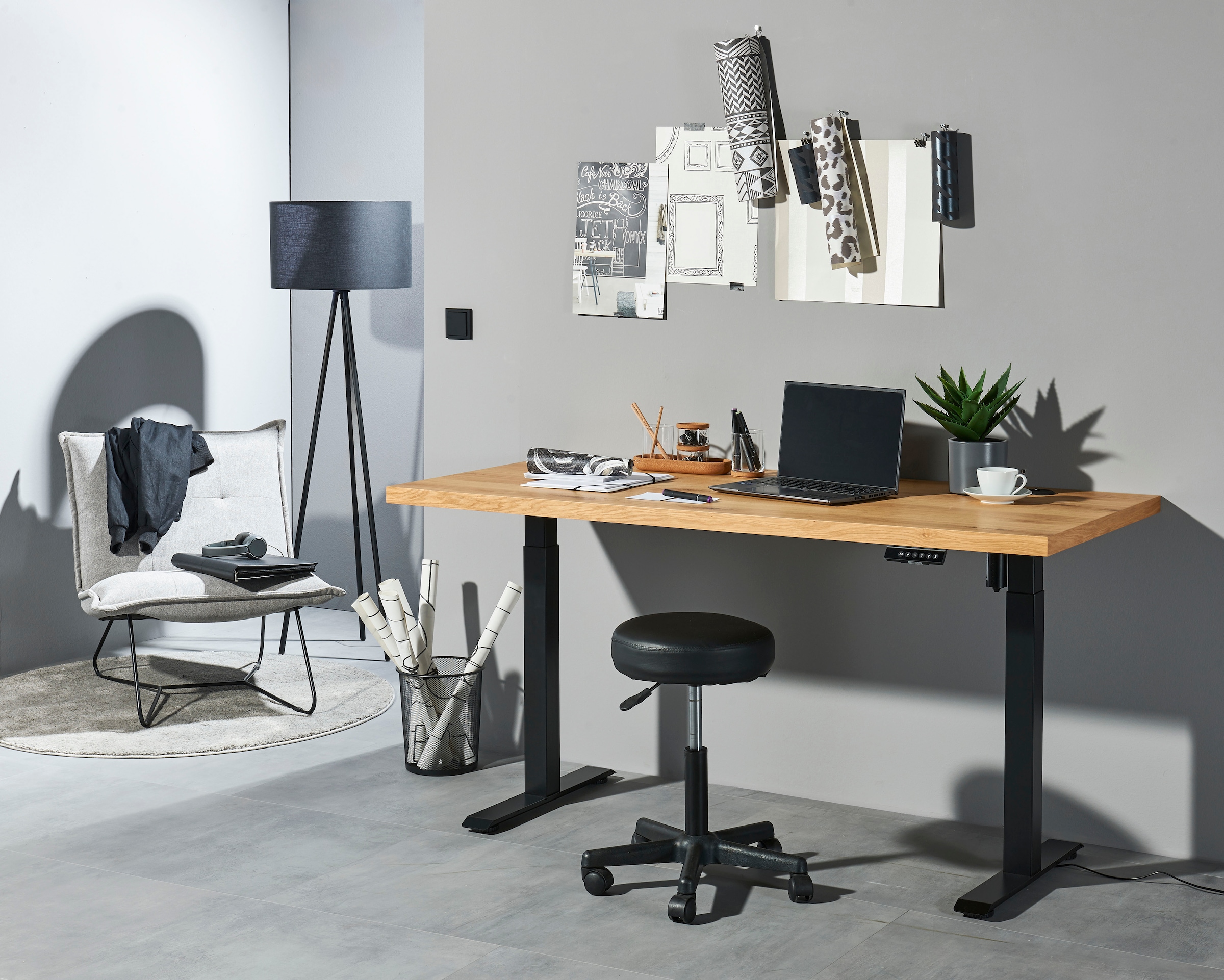 BEGA OFFICE Schreibtisch 2 Stk. tlg. Breite 160 cm, höhenverstellbar 72-116 cm