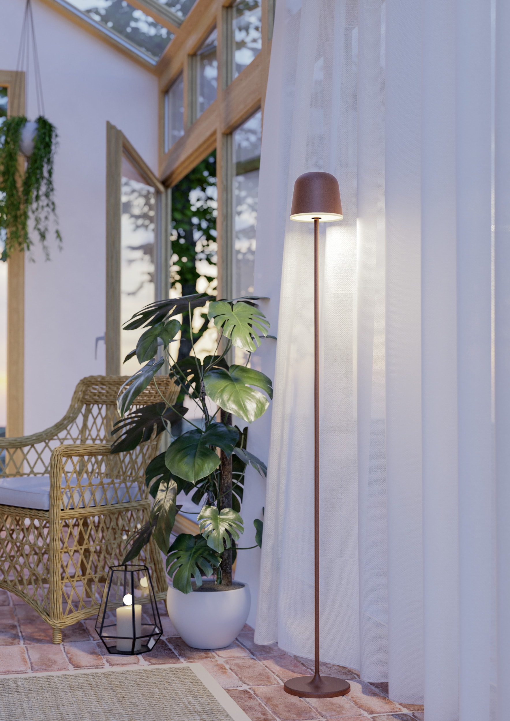 EGLO Stehlampe »MANNERA-L Stehlampe - Alu, Stahl - LED - 4,3W - IP54« LED-Modul 1 Stk. Neutralweiß | Warmweiß Standleuchte, Leselampe, Wohzimmer, Schlafzimmer, H140 x Ø16 cm