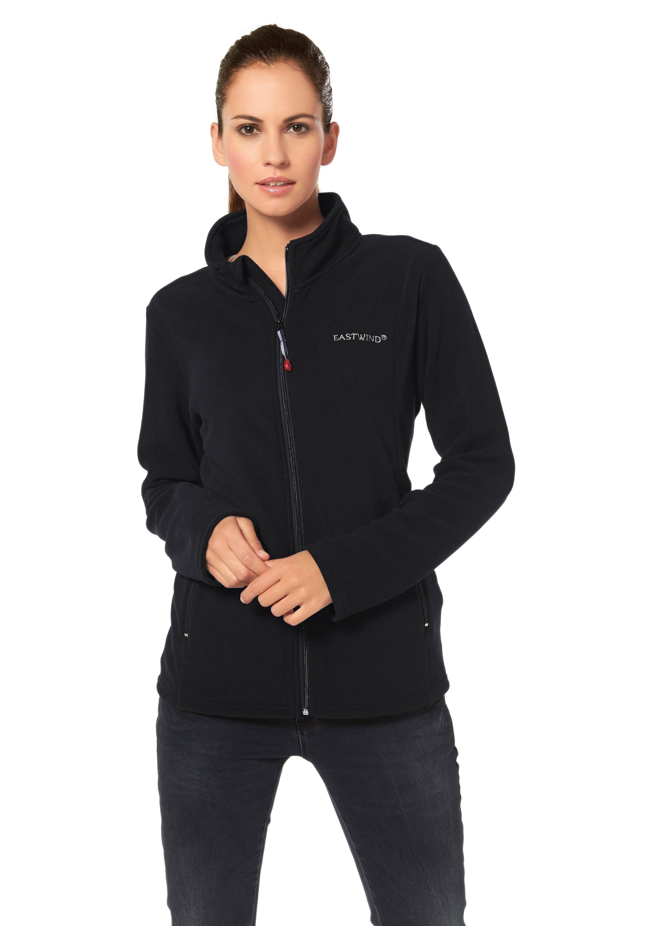 Eastwind Fleecejacke ohne Kapuze für kalte Tage,  aus 100% Polyester,  sportlicher Stil