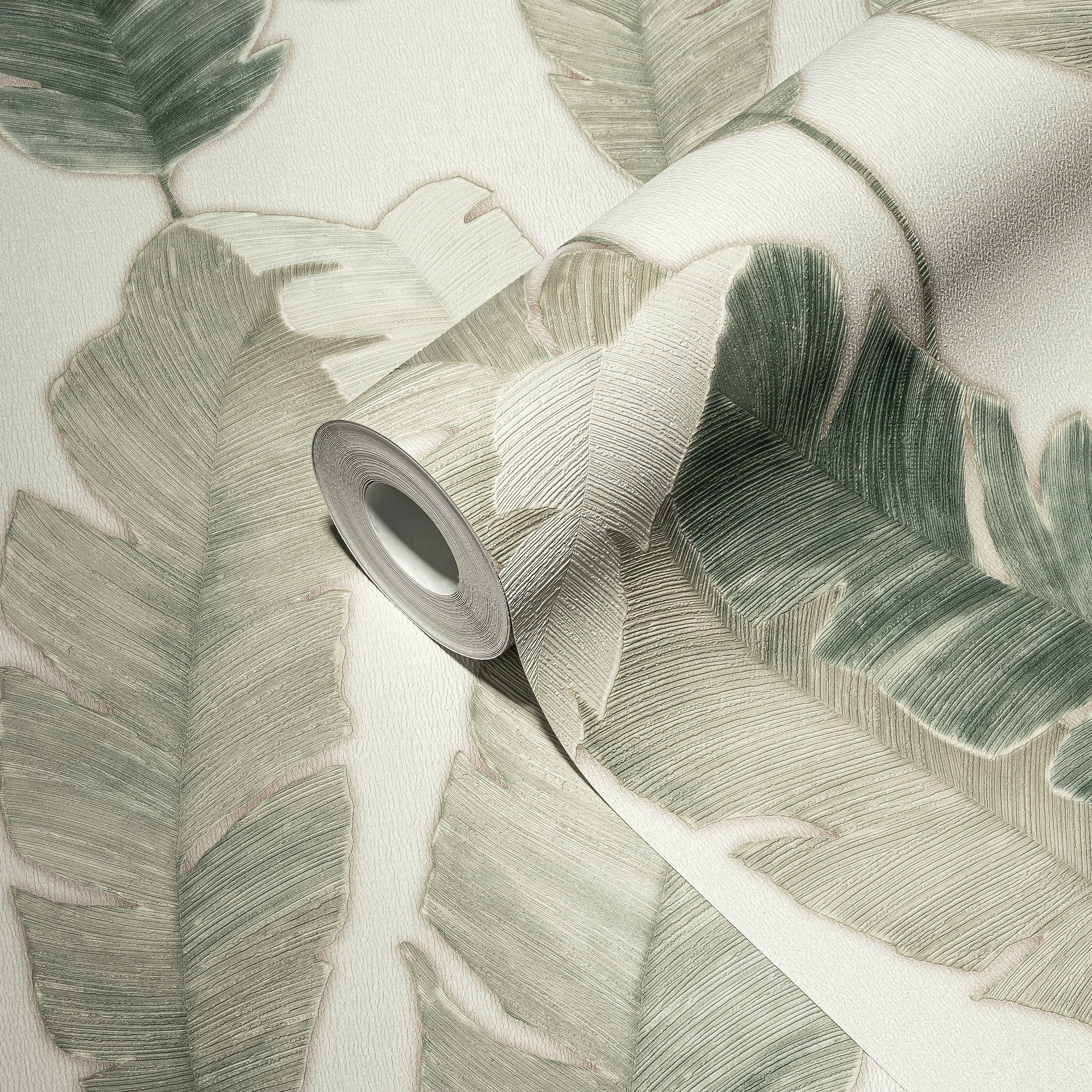 living walls Vliestapete »Metropolitan Stories. Travel Styles. Blättertapete«, matt-gemustert-neutral, Tapete Floral Modern Chic 3D-Effekt Strukturiert Elegant Tapeten Flur