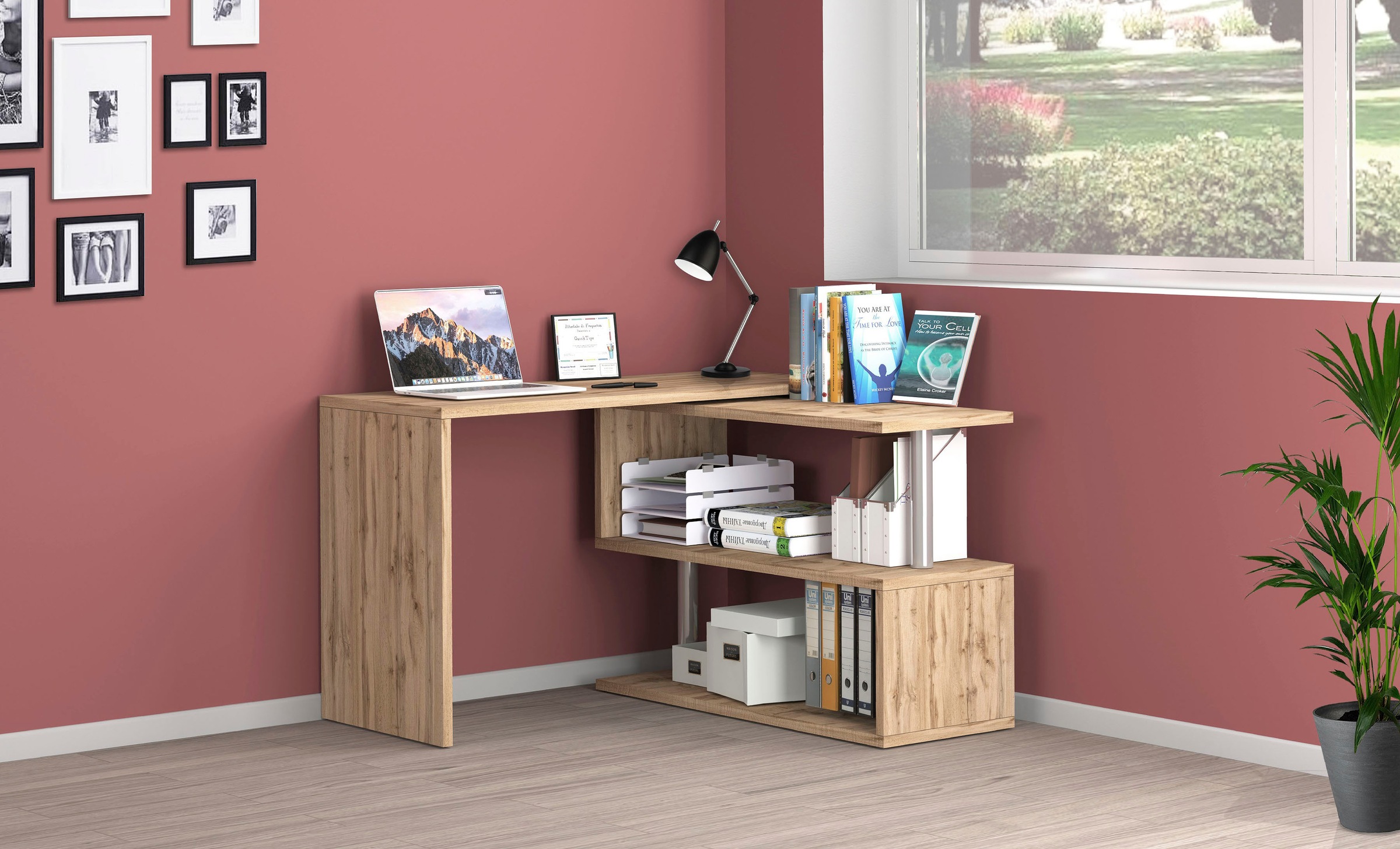 INOSIGN Schreibtisch »Volta, Made in Italy«, multifunktional - als Computertisch, Eckschreibtisch oder Sideboard