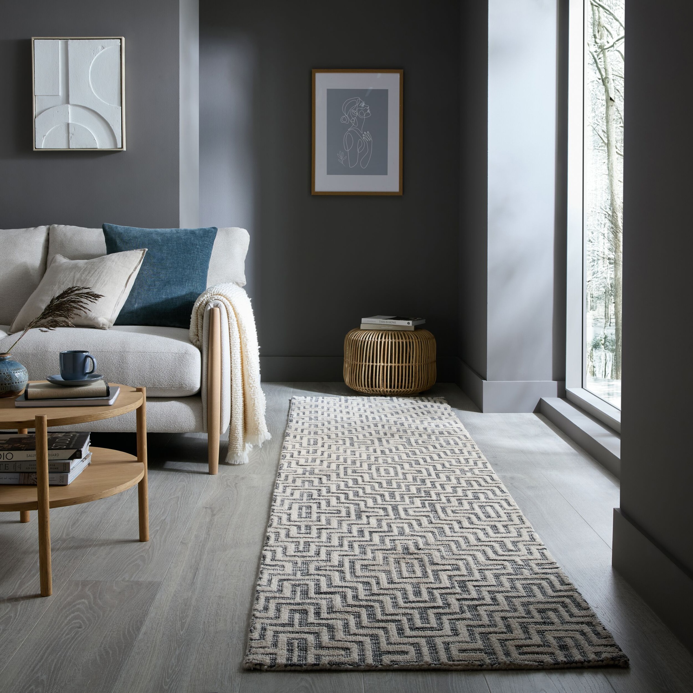 FLAIR RUGS Teppich »Rhett«, rechteckig, 12 mm Höhe, aus gewebter Wolle günstig online kaufen