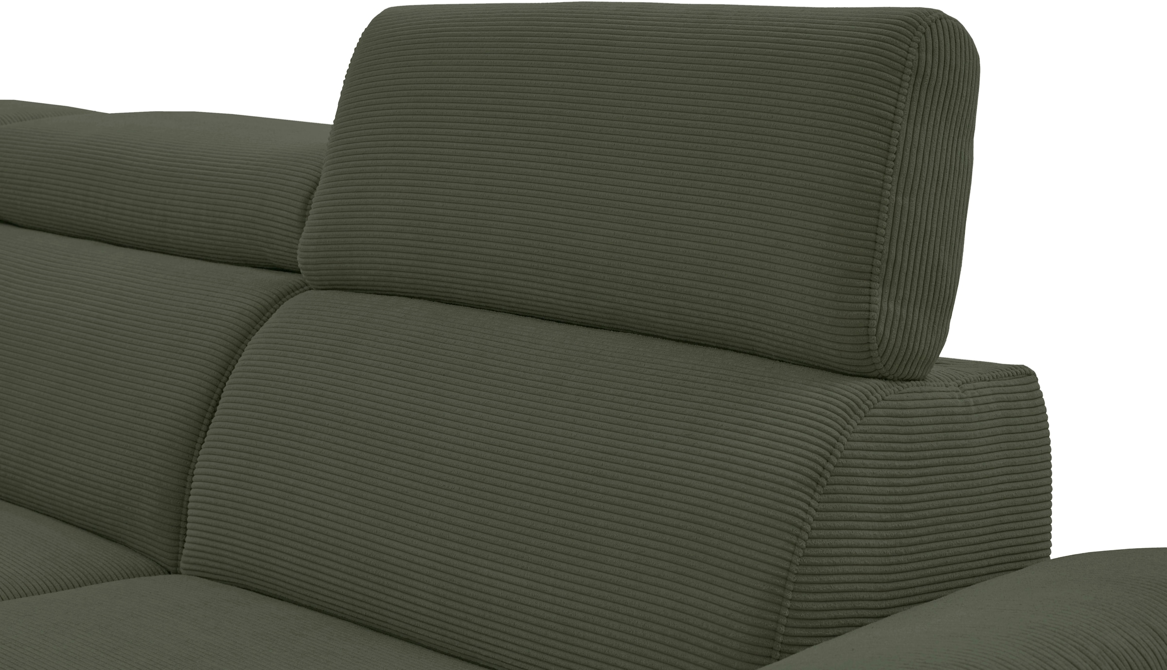 Home affaire Ecksofa »Arnayon mit Querschläfer-Bettfunktion, Schlafsofa, großer Bettkasten«, manuelle Kopfteilverstellung, Tonnentaschen-Federkern, Feincord L-Form