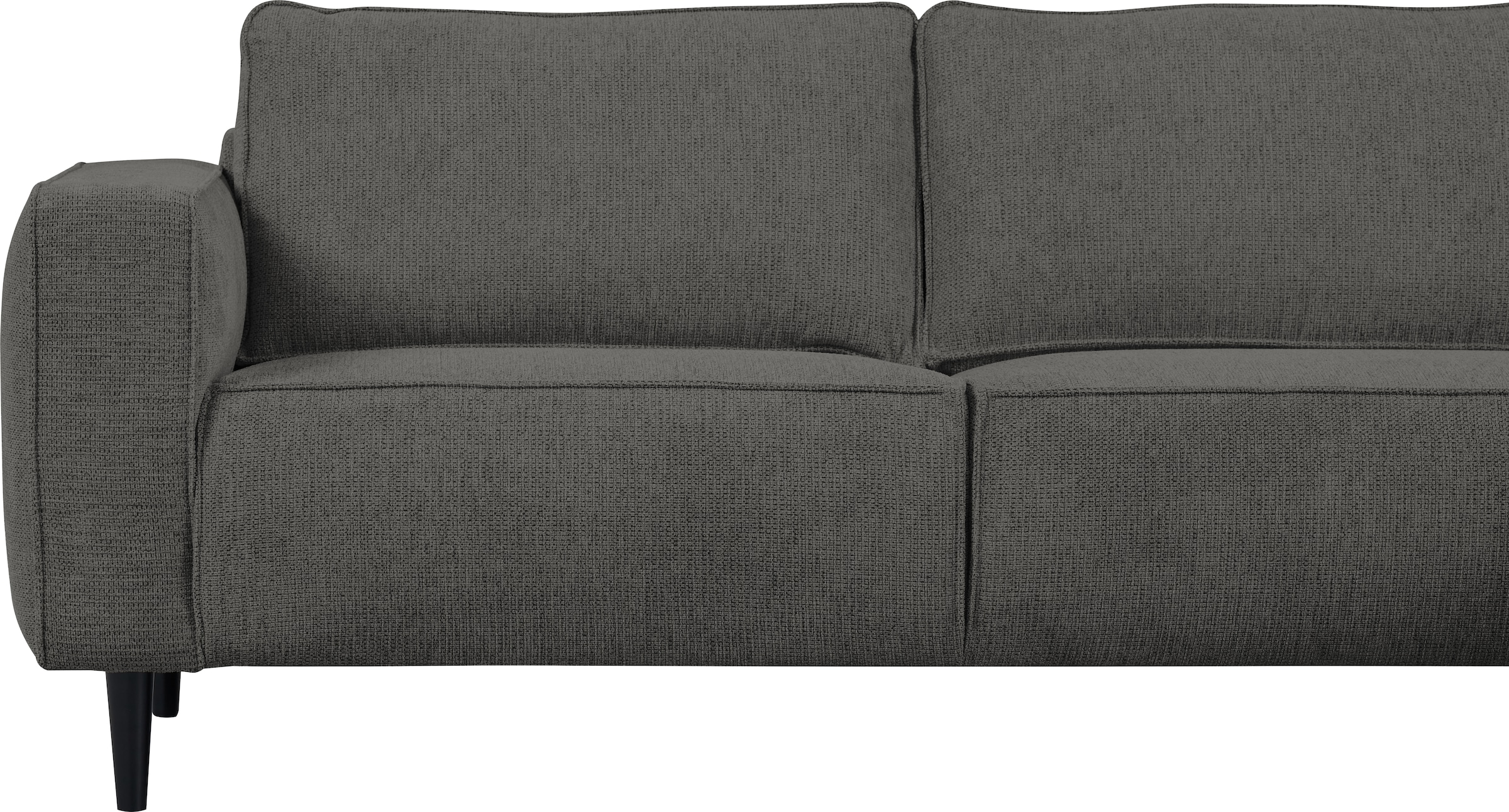 Places of Style Ecksofa »Fumone, Lederoptik oder Soft-Touch Chenille«, Breite 260, mit schwarzen Massivholzfüßen