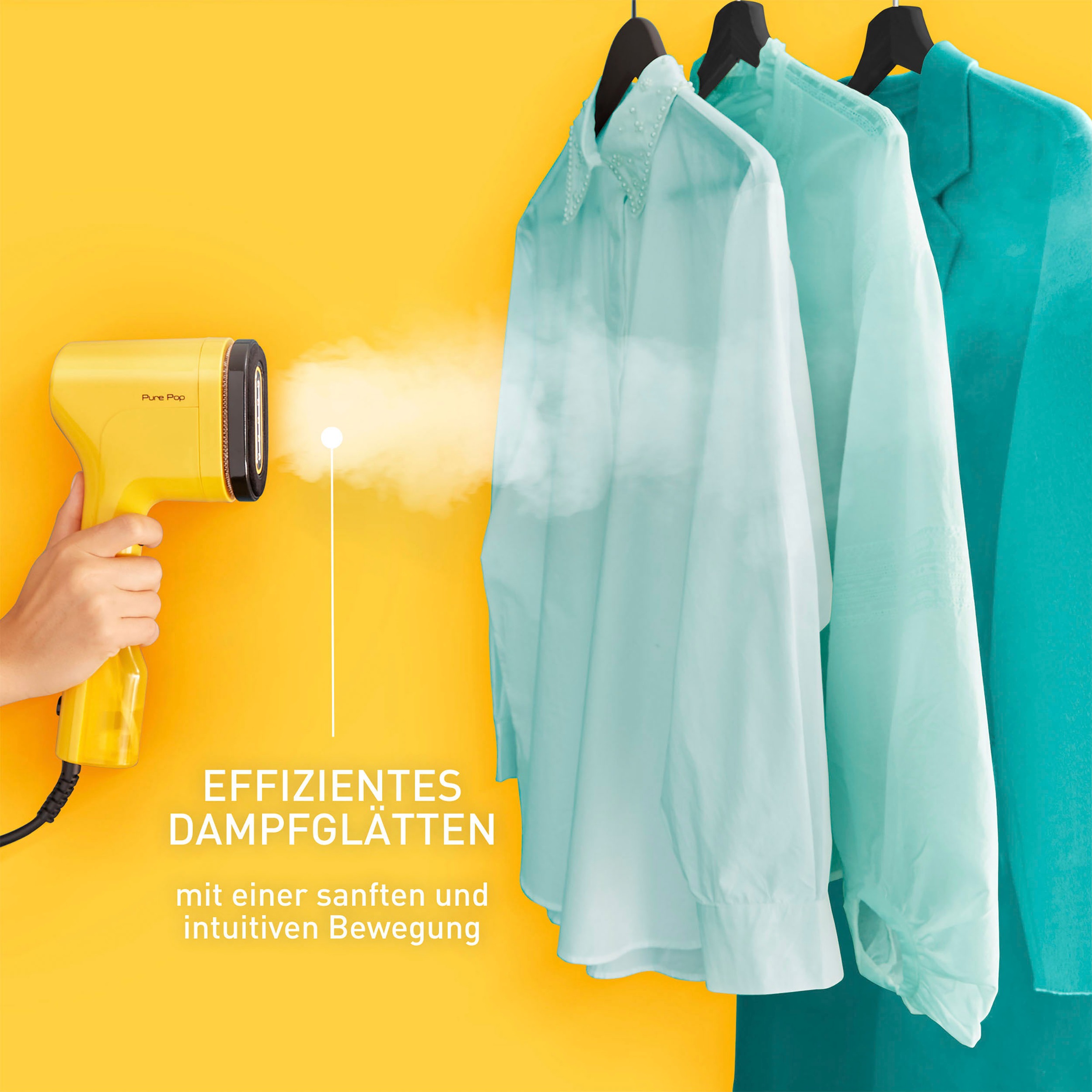 Tefal Dampfbürste »Pure Pop«, 1300 W, entfernt bis zu 99,99% der Viren/Bakterien/Keime