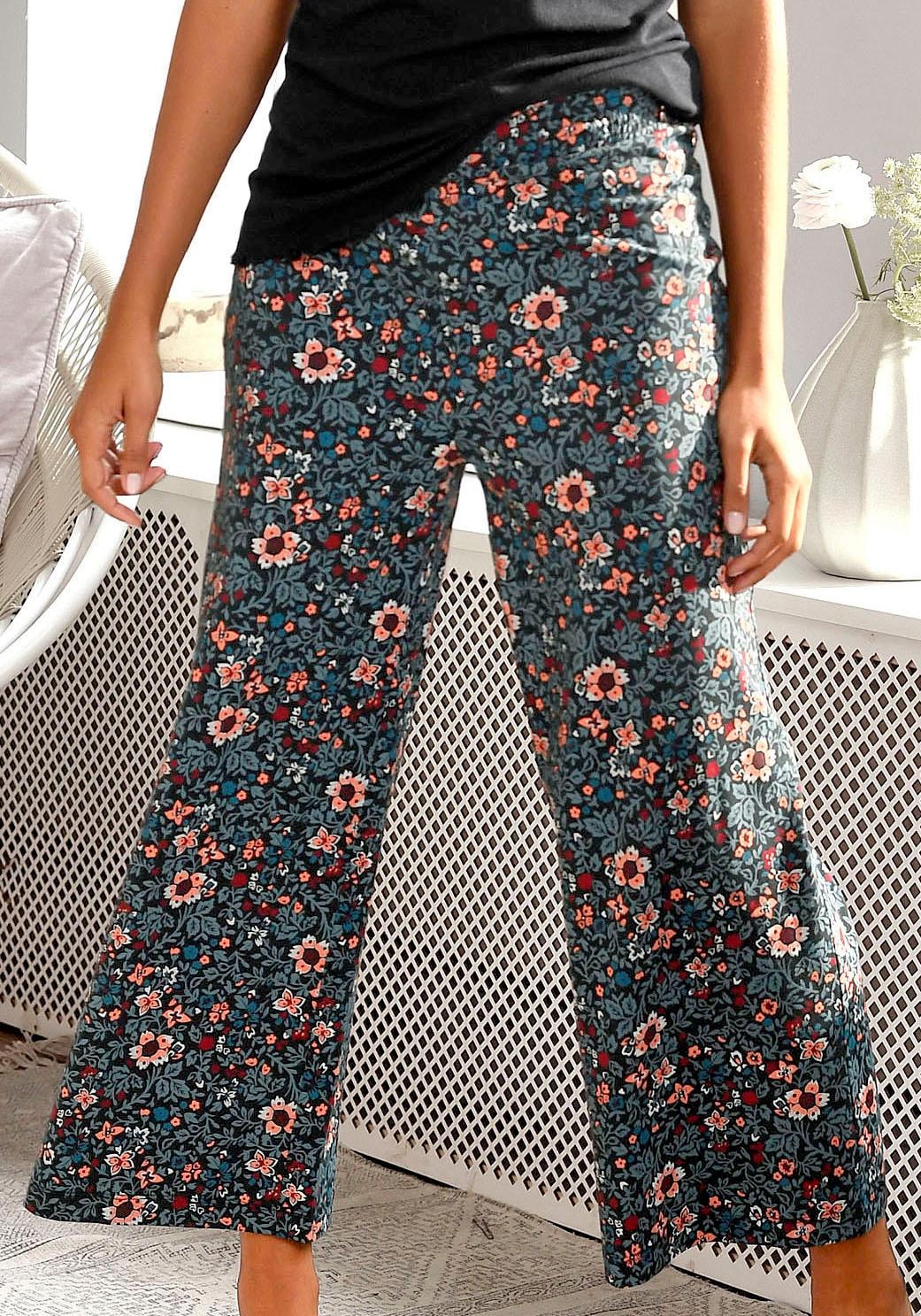 s.Oliver Pyjamahose  im Allover-Muster mit elastischem Bund