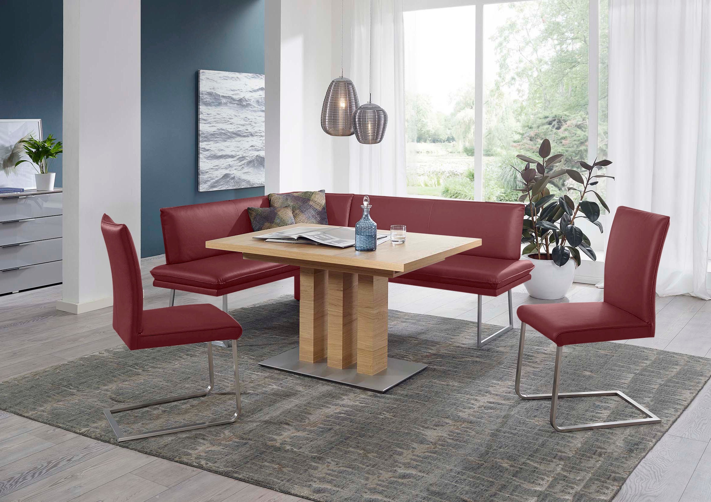 K+W Komfort & Wohnen Essgruppe »Santos III« 4 Stk. tlg. gepolsterte Eckbank günstig online kaufen