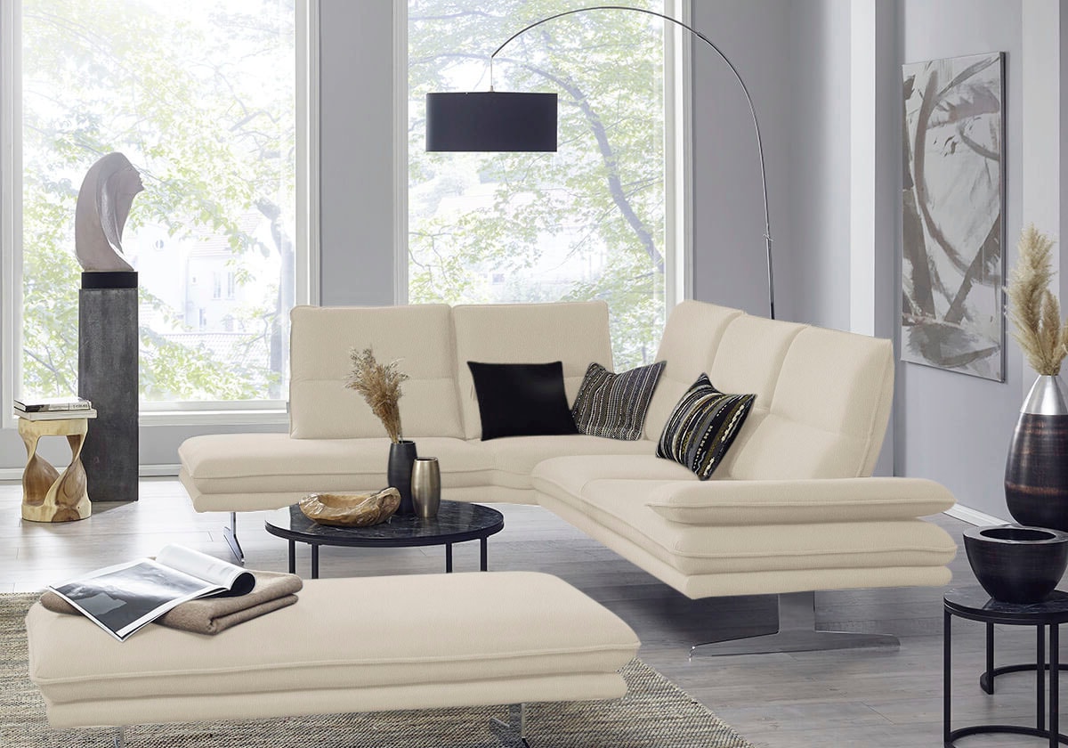 W.SCHILLIG Ecksofa »broadway, Designsofa, mit tollem Sitzkomfort, L-Form«, Sitztiefenverstellung, Kopfteil- & Seitenteilverstellung, Breite 284cm