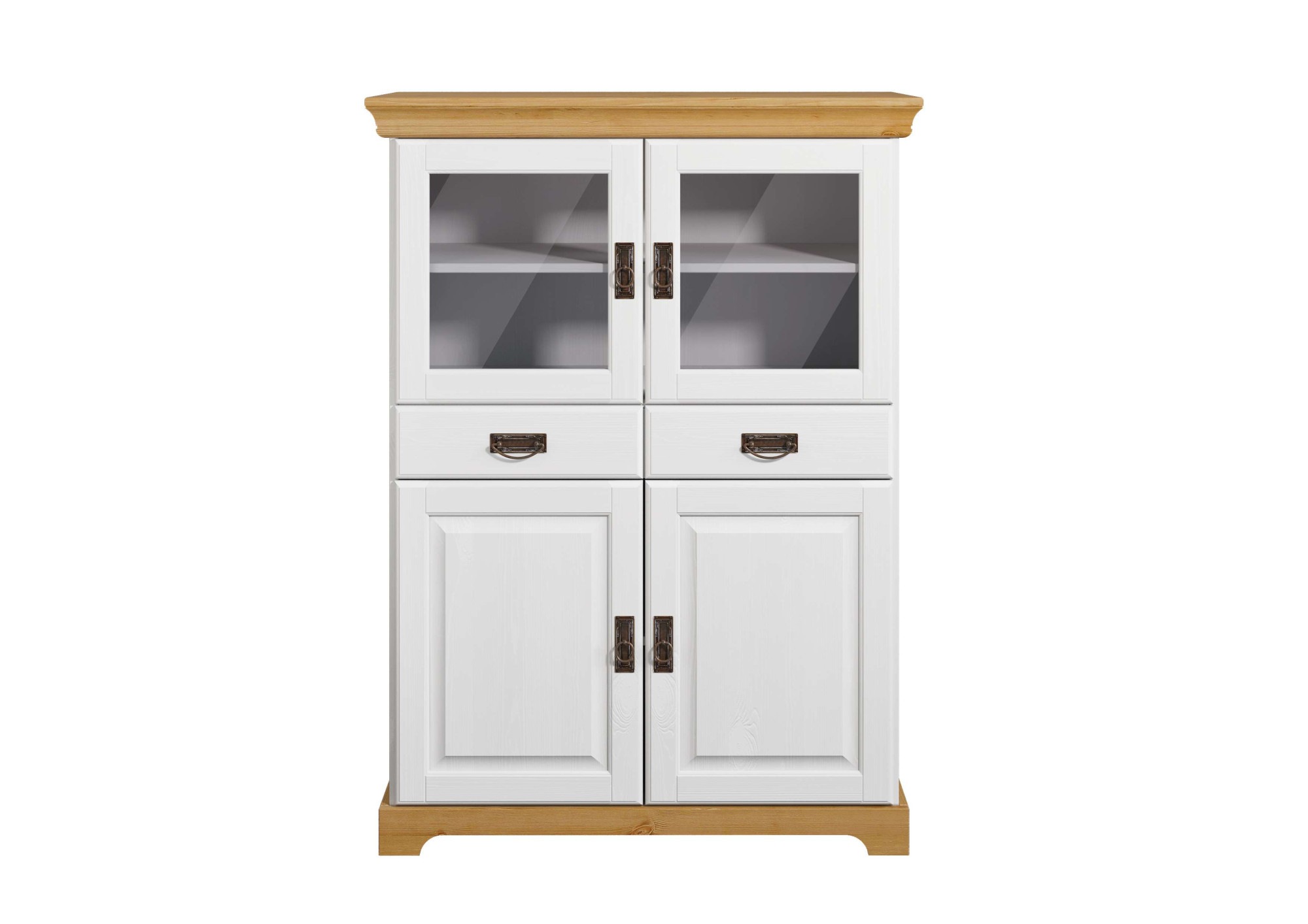 Home affaire Highboard "Rügen", Vitrine im Landhausstil, zertifiziertes Mas günstig online kaufen