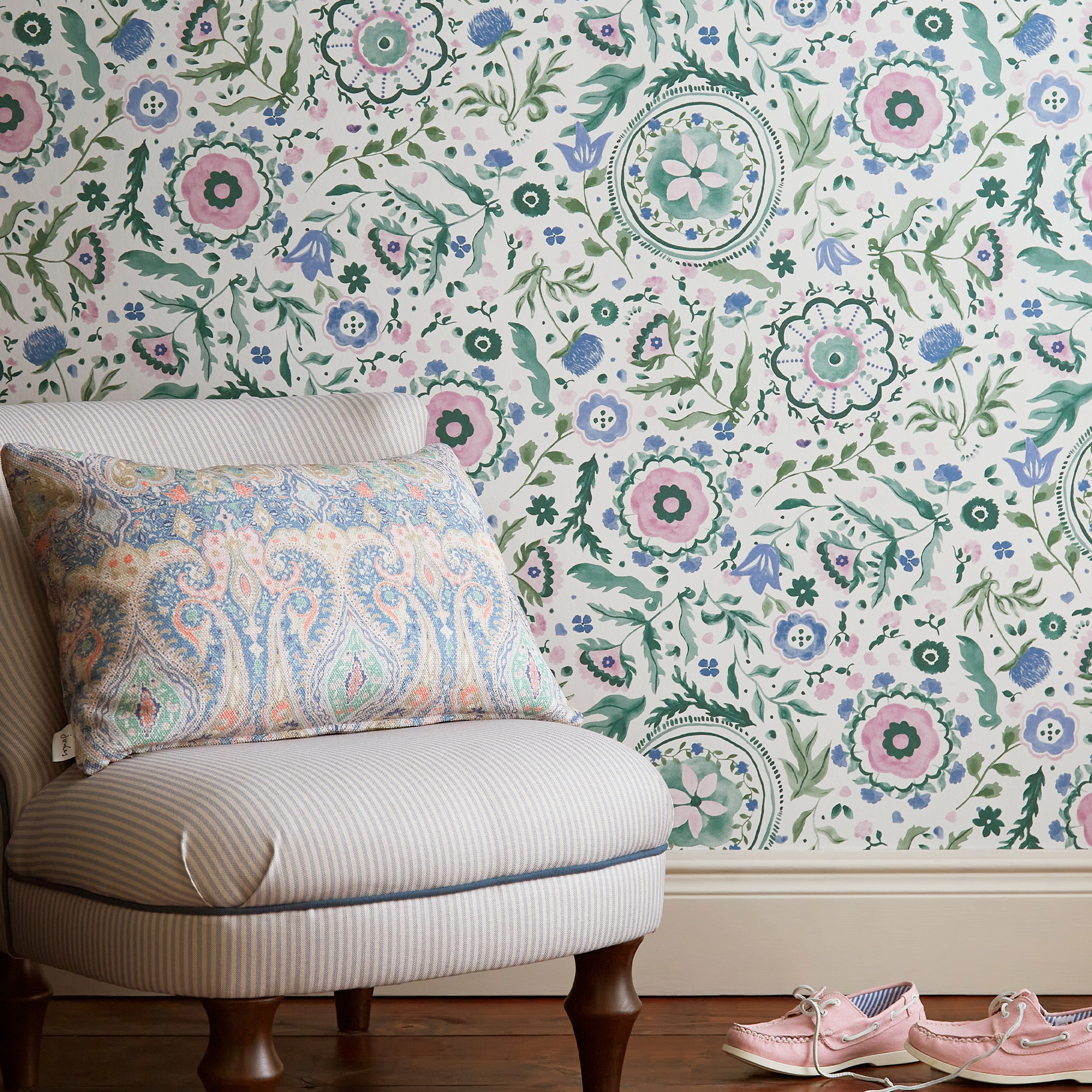 Joules Vliestapete »Festival Blumen« Motiv glatt Design Tapeten günstig online kaufen