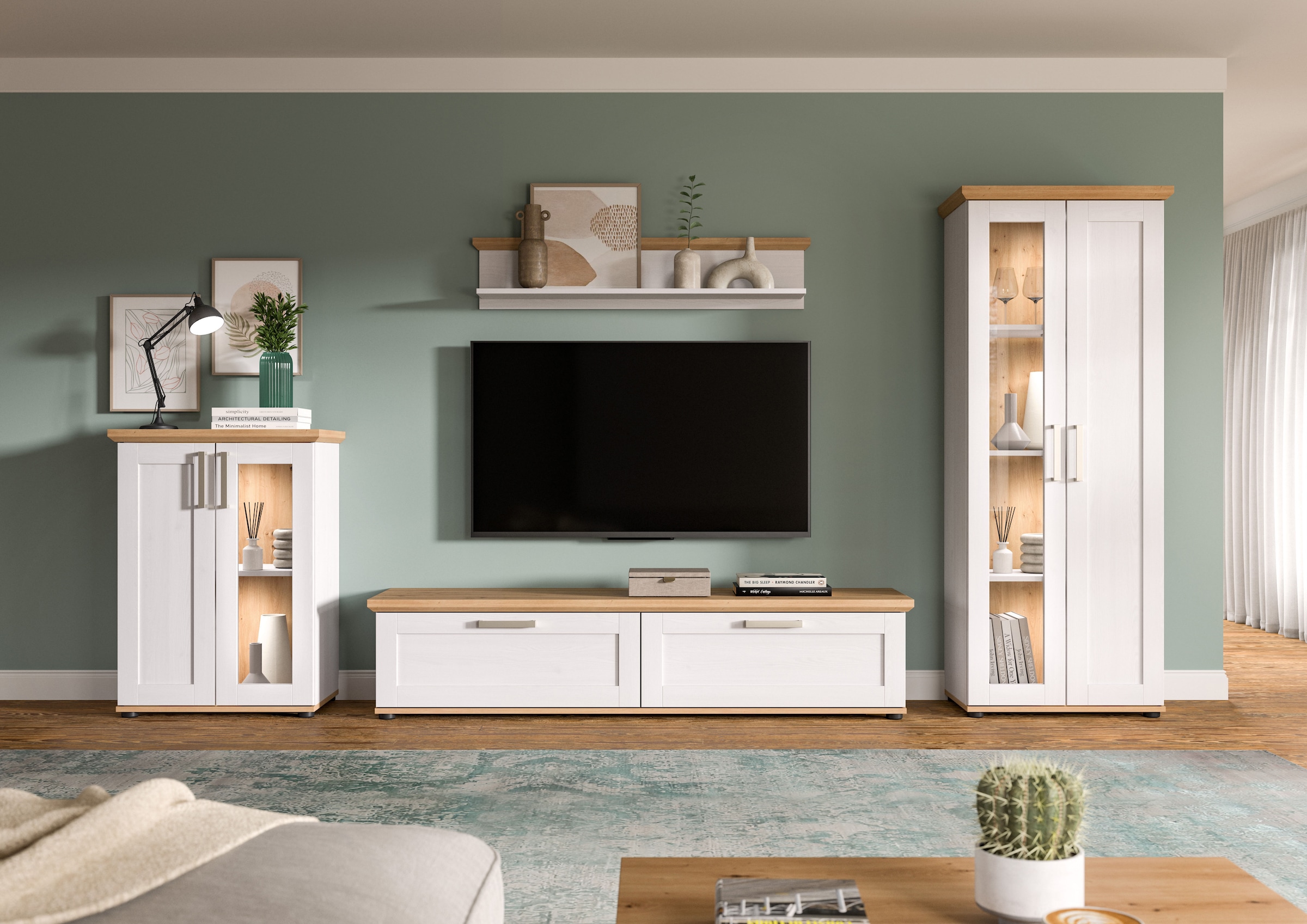 Home affaire Wohnwand »Cosenza« Set, 4 Stk. tlg. Cosenza, Breite: 336 cm,2x günstig online kaufen