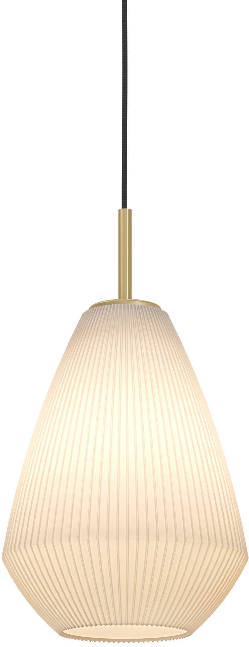 EGLO Hängeleuchte »Caprarola Hängelampe, E27, Esstischlampe, Wohnzimmerlampe, Lampe« E27 1 Stk. aus satiniertem Glas und Metall in Messing, Hängeleuchte, E27, Ø 20 cm