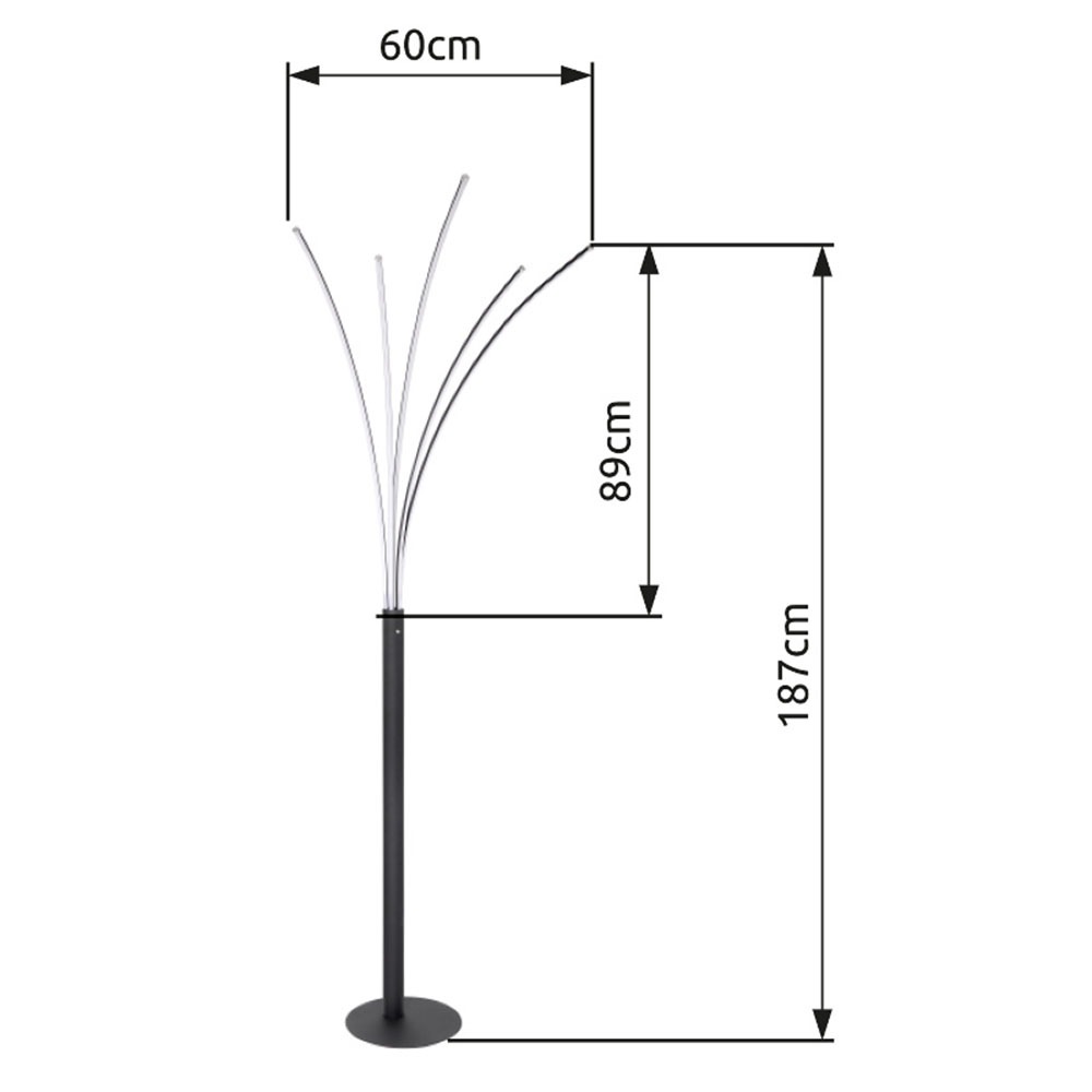 GLOBO LIGHTING Stehlampe »BIZZY« LED-Modul 1 Stk. Warmweiß Stehleuchte Schwarz/Opal, Touch dimmbar, LED 36W