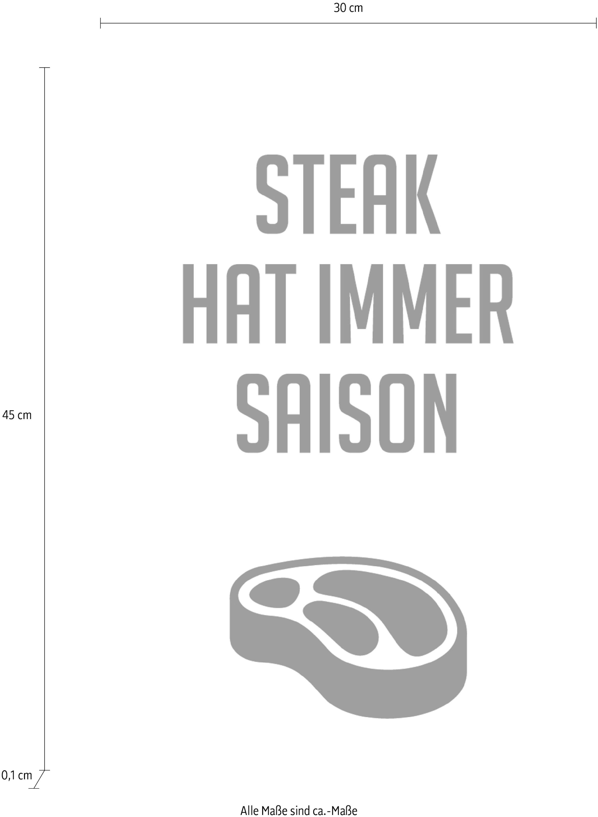 queence Wanddekoobjekt »Steak«, Stahlschild, Blechschild, Spruch, Witzig, Wanddeko, retro, 20x30cm