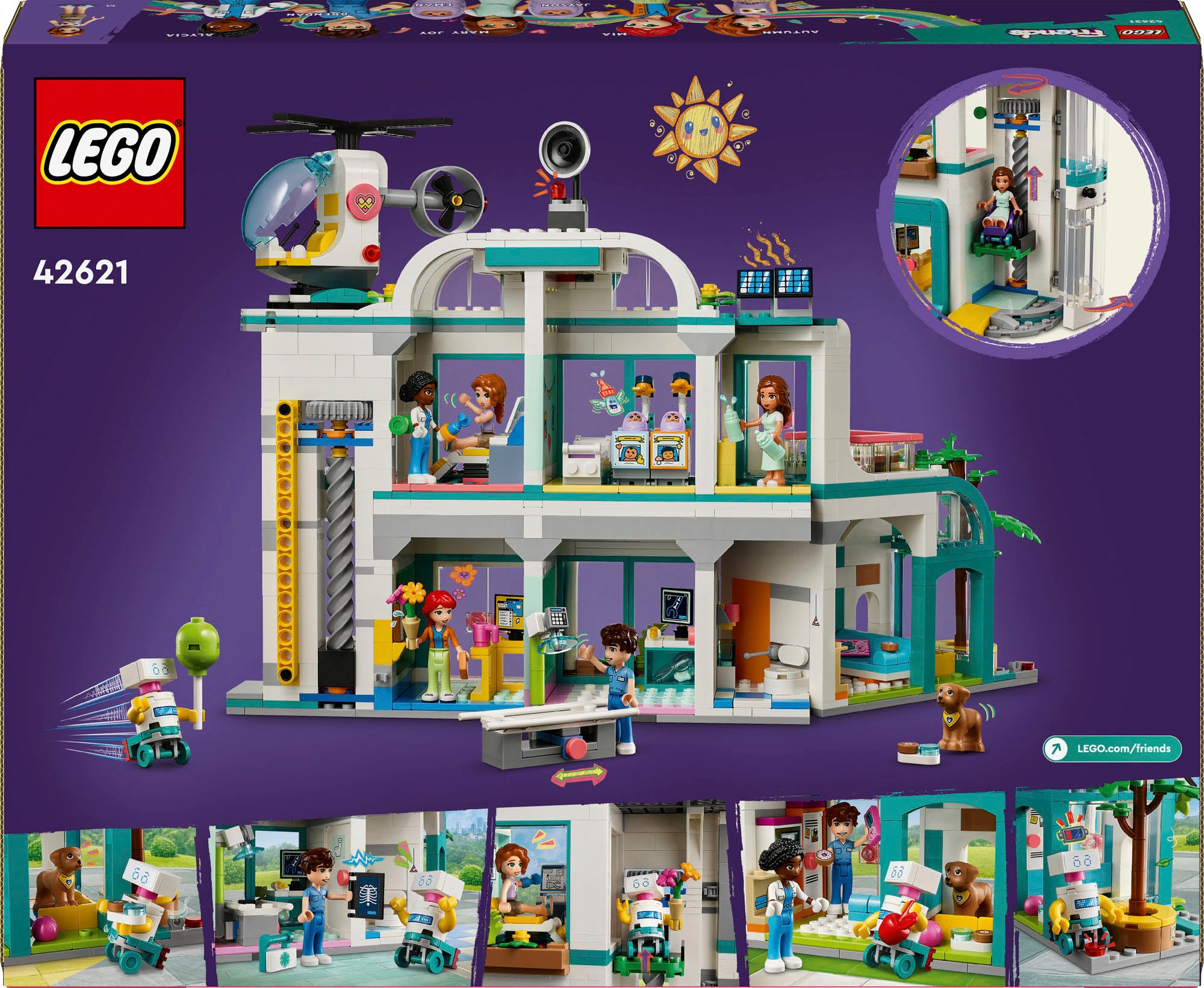 LEGO® Konstruktionsspielsteine »Heartlake City Krankenhaus (42621), LEGO Friends«, (1045 St.), Made in Europe