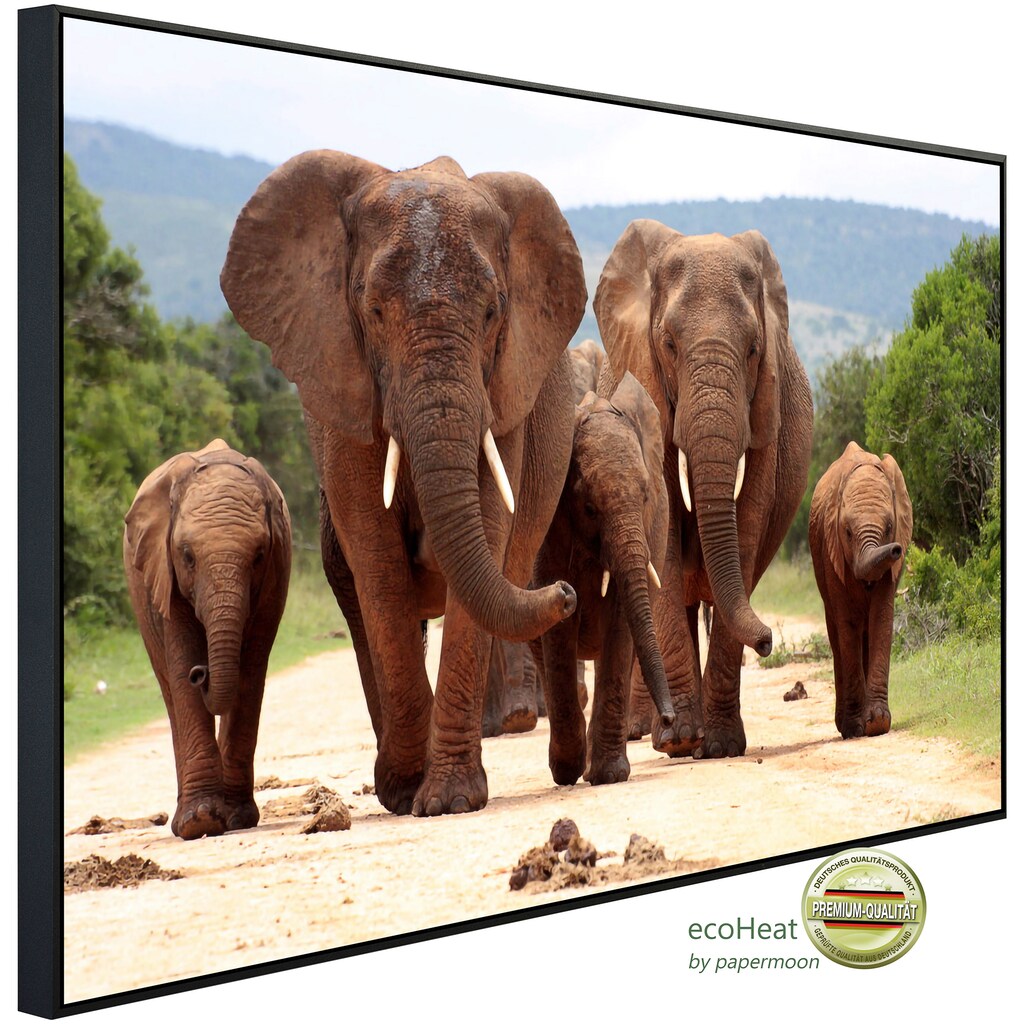 Papermoon Infrarotheizung »Afrikanische Elefantenherde«, sehr angenehme Strahlungswärme