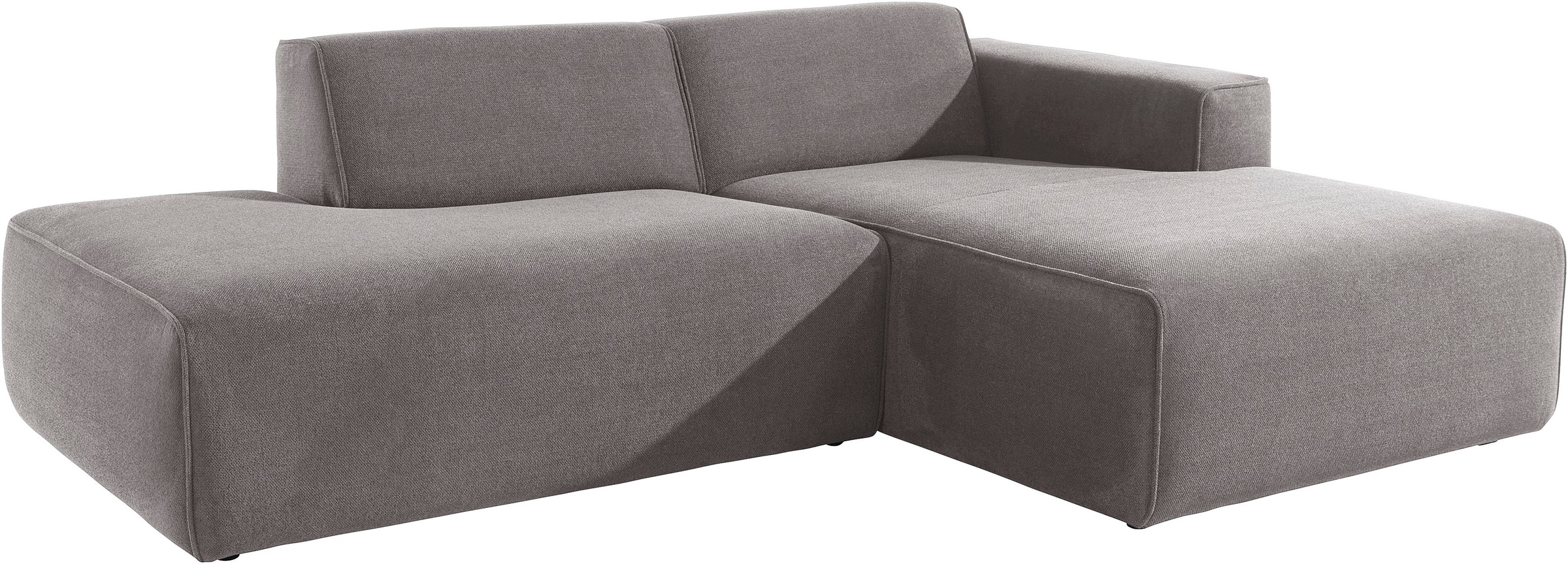 andas Ecksofa »Noord mit Kedernaht, Breite 227 cm«, Cord, Struktur, Webstoff, mit Wellenunterfederung, Massivholzrahmen