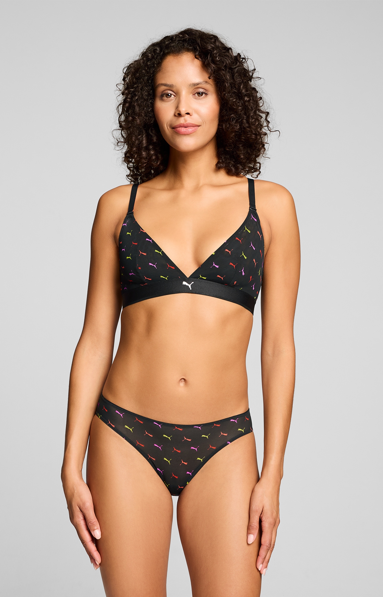PUMA Slip »PUMA WOMEN PRINTED MESH BRIEFS« 2er Pack,  mit buntem allover Print, mit Mesh-Details