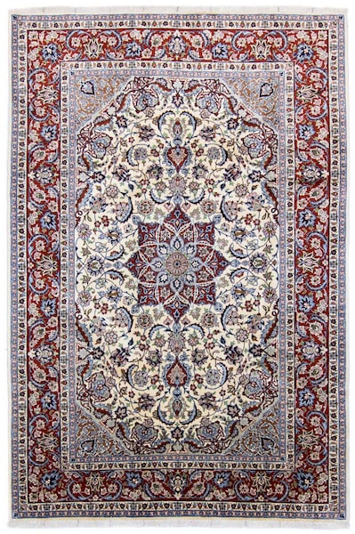 morgenland Wollteppich »Isfahan Medaillon Bianco naturale 304 x 206 cm«, re günstig online kaufen