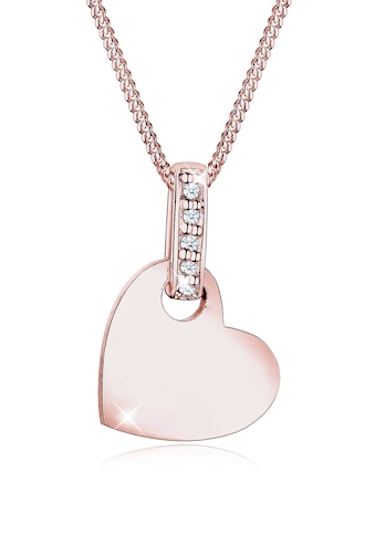 Elli DIAMONDS Collierkettchen »Herz Liebe Diamant (0.025 ct.) 925 Silber« kaufen