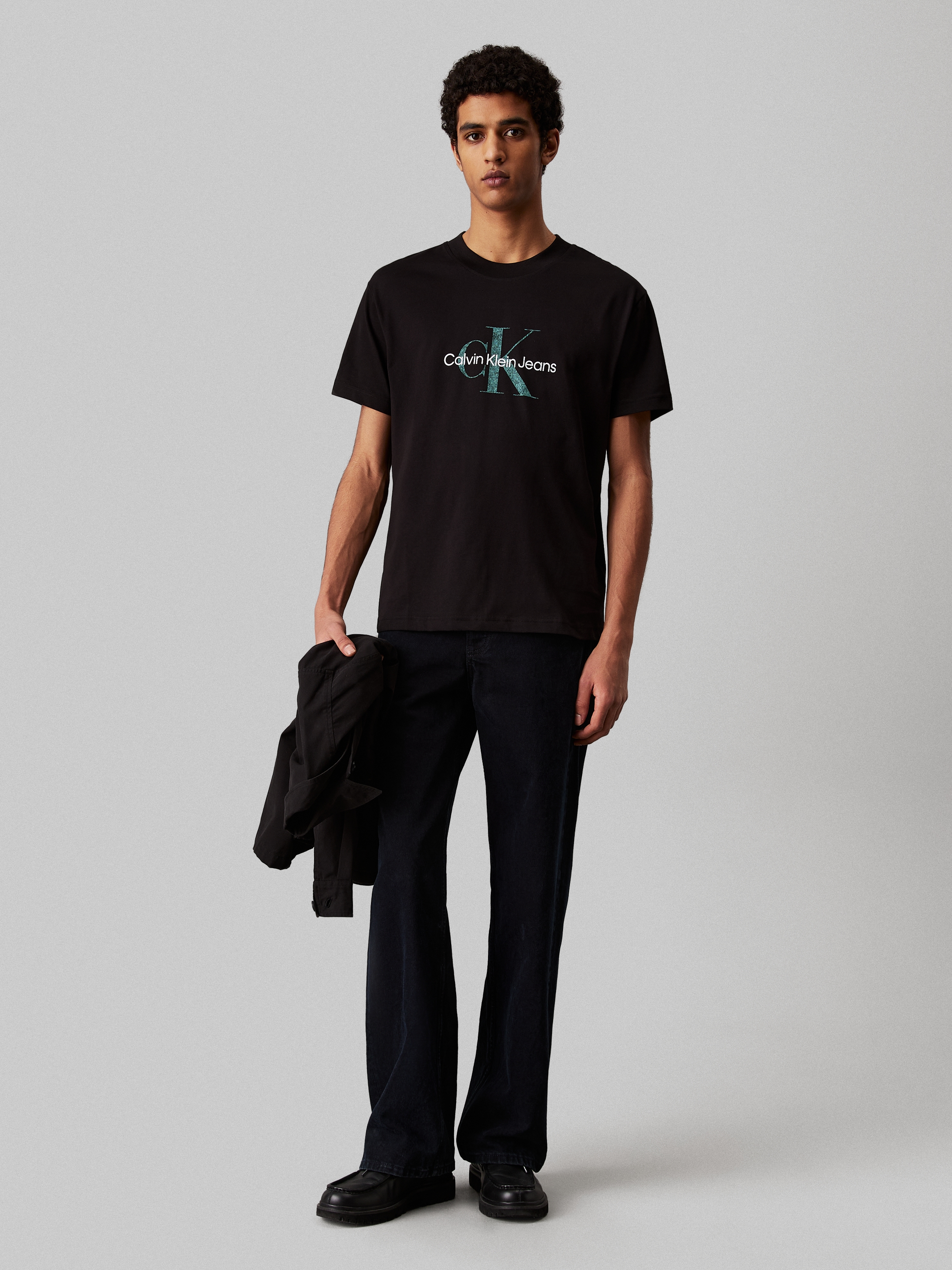 Calvin Klein Jeans Rundhalsshirt »TEXTURED MONOLOGO TEE«, Logodruck