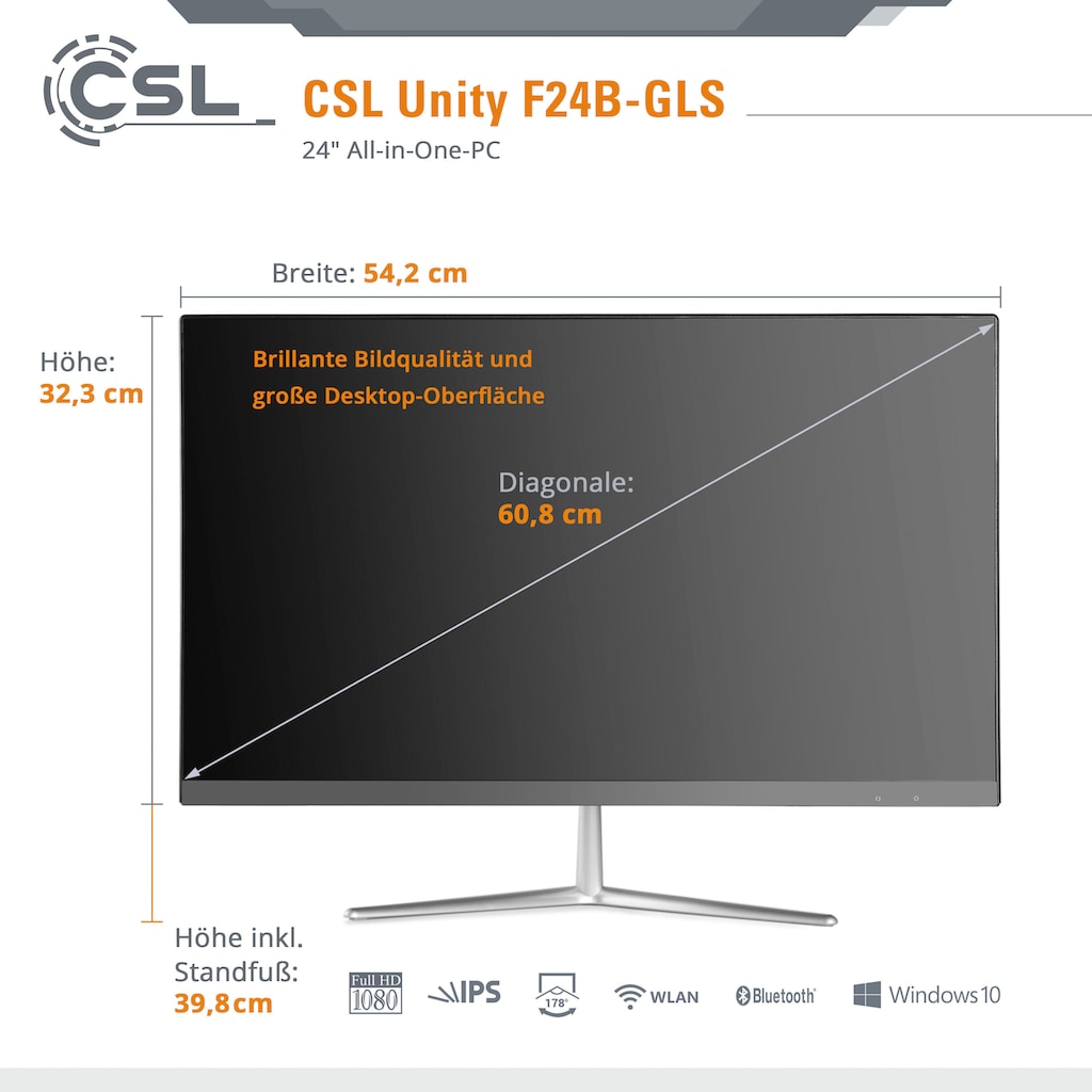 CSL All-in-One PC »Unity F24-GLS mit Windows 10 Home«