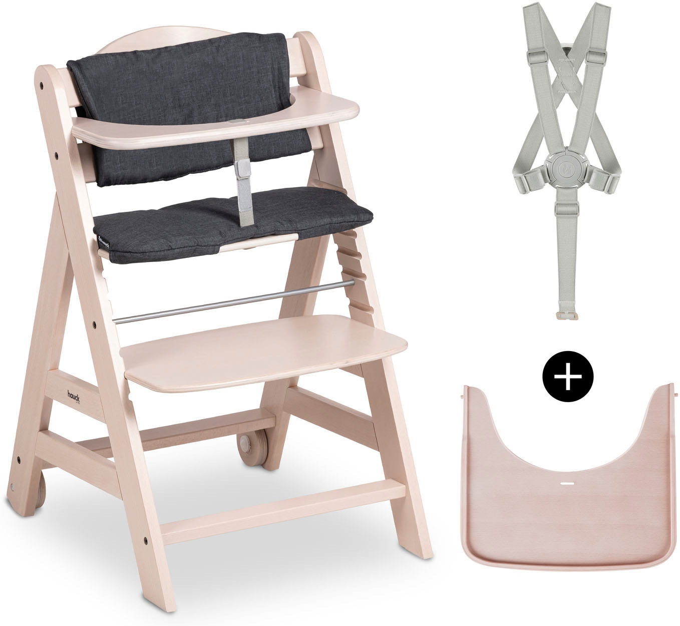 Hauck Hochstuhl »Beta+« () mit Holzrädern; FSC® - schützt Wald günstig online kaufen