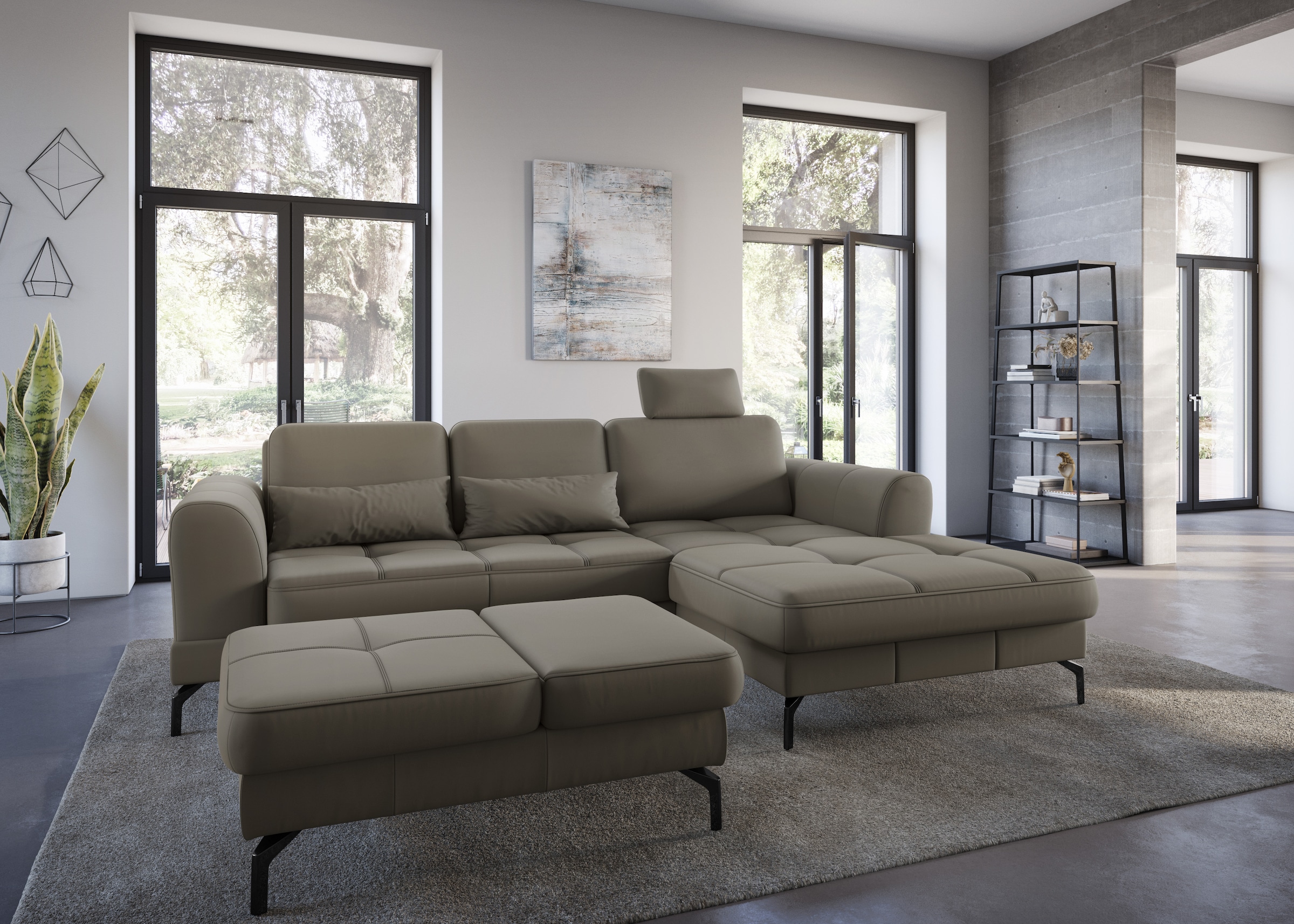 sit&more Hocker »Bendigo«, mit Klappfunktion, Bodenfreiheit 15 cm, wahlweise in 2 Fußfarben