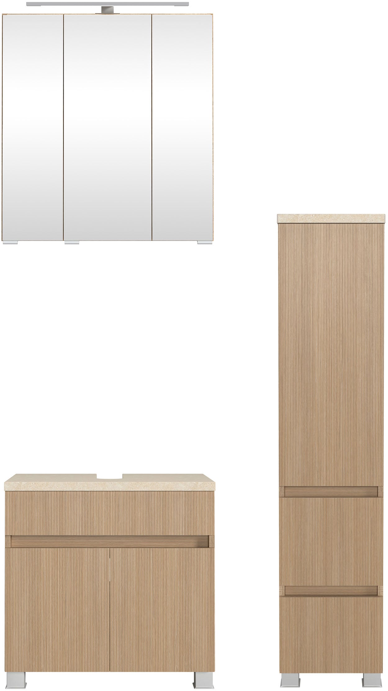welltime Badmöbel-Set »Set 90 cm breit, Badmöbel mit LED-Beleuchtung«, Held günstig online kaufen