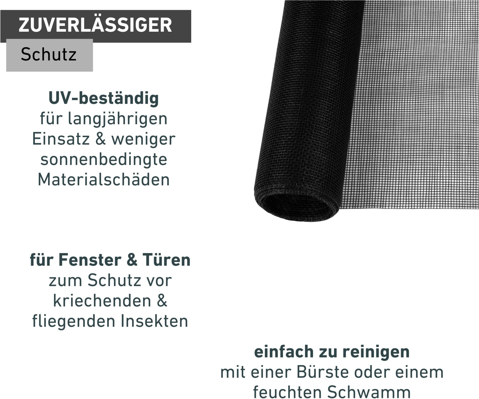 Windhager Fliegengitter-Gewebe »Perfect View aus Fiberglas für Fenster, Balkon- und Terrassentüren« 1 Stk. tlg. Insektenschutzgitter erhältlich in 140 x 150 cm oder 120 x 250 cm