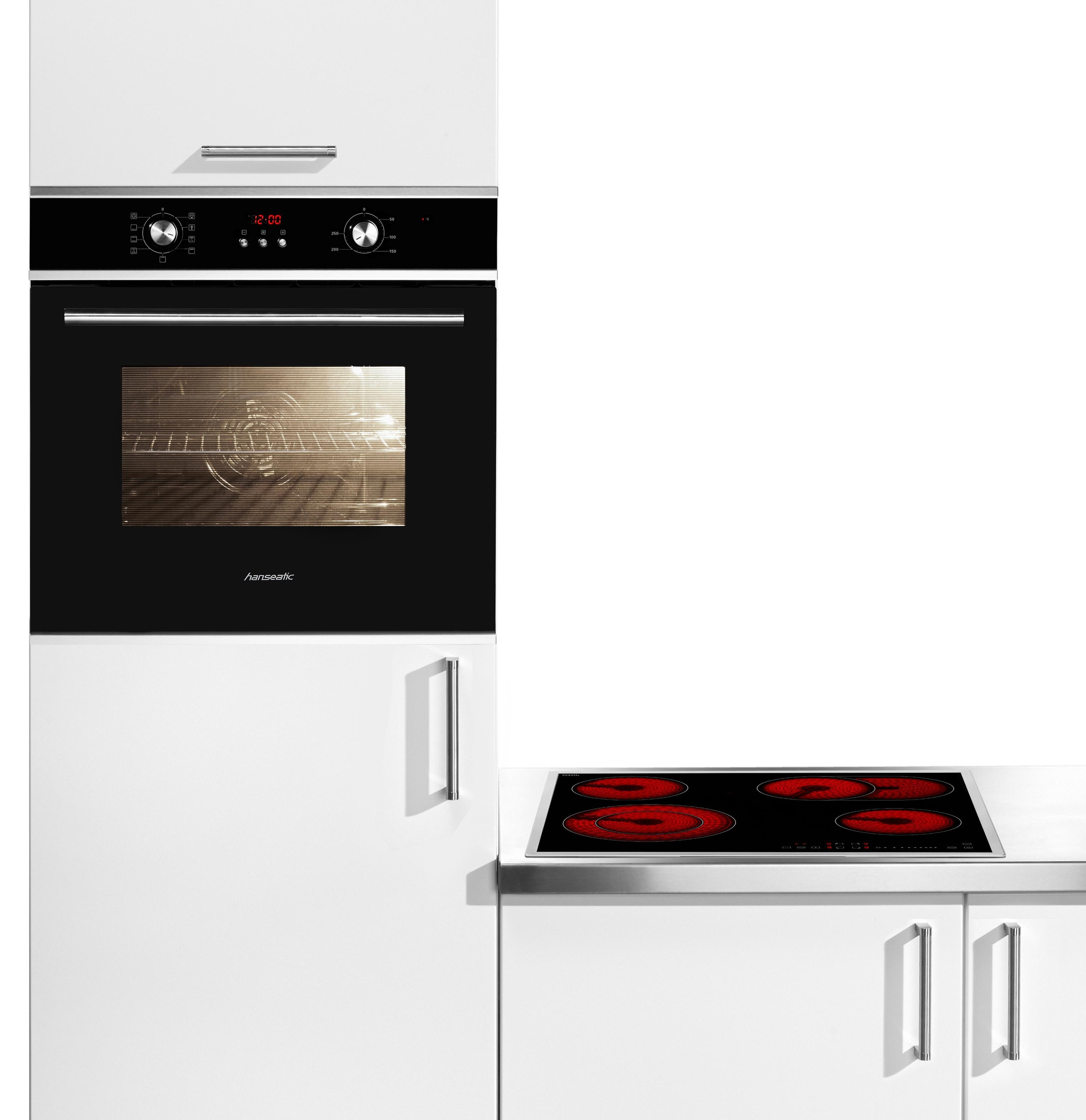 Bild von Hanseatic Backofen-Set »65M90D0-E11319G /MC-HF662B«, 65M90D0-E11319G, (Spar-Set), mit Restwärmeanzeige