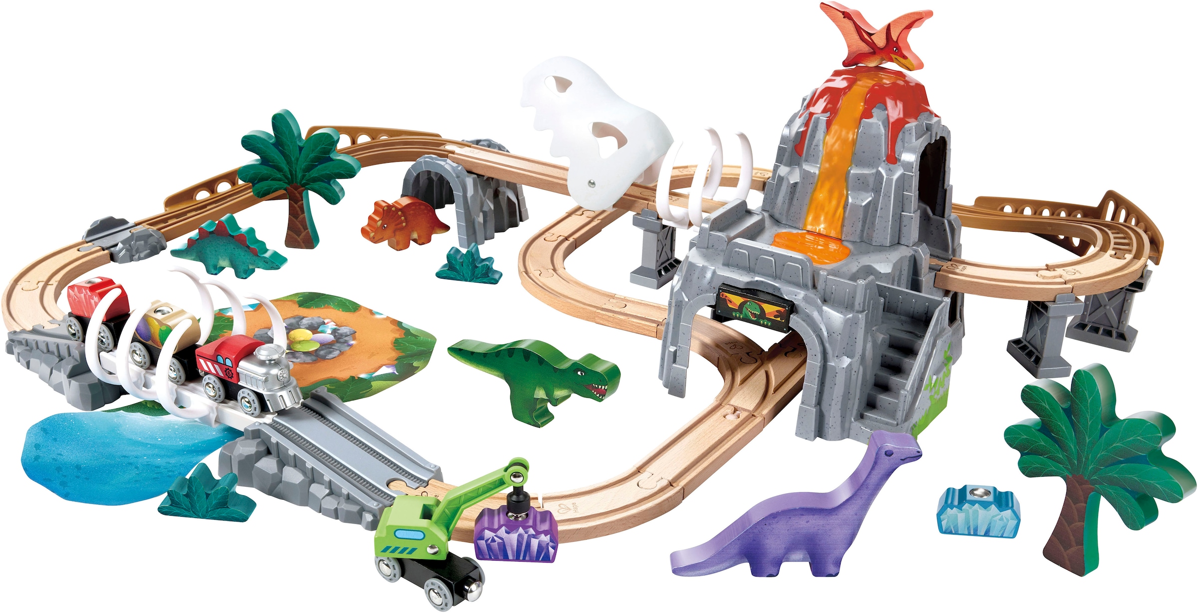 Hape Spielzeug-Eisenbahn »Dino-Eisenbahn-Abenteuer«, mit Licht- und Soundfuntkion