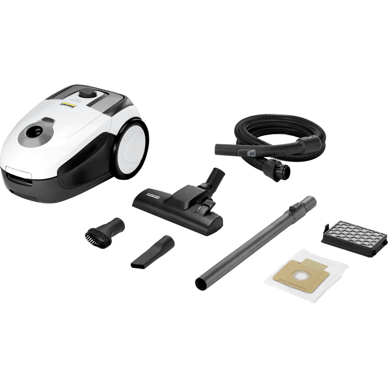 KÄRCHER Bodenstaubsauger »VC 2« 700 W mit Beutel mit Beutel, Bodenstaubsauger mit Komfortausstattung, Hygienefilter weiß/schwarz