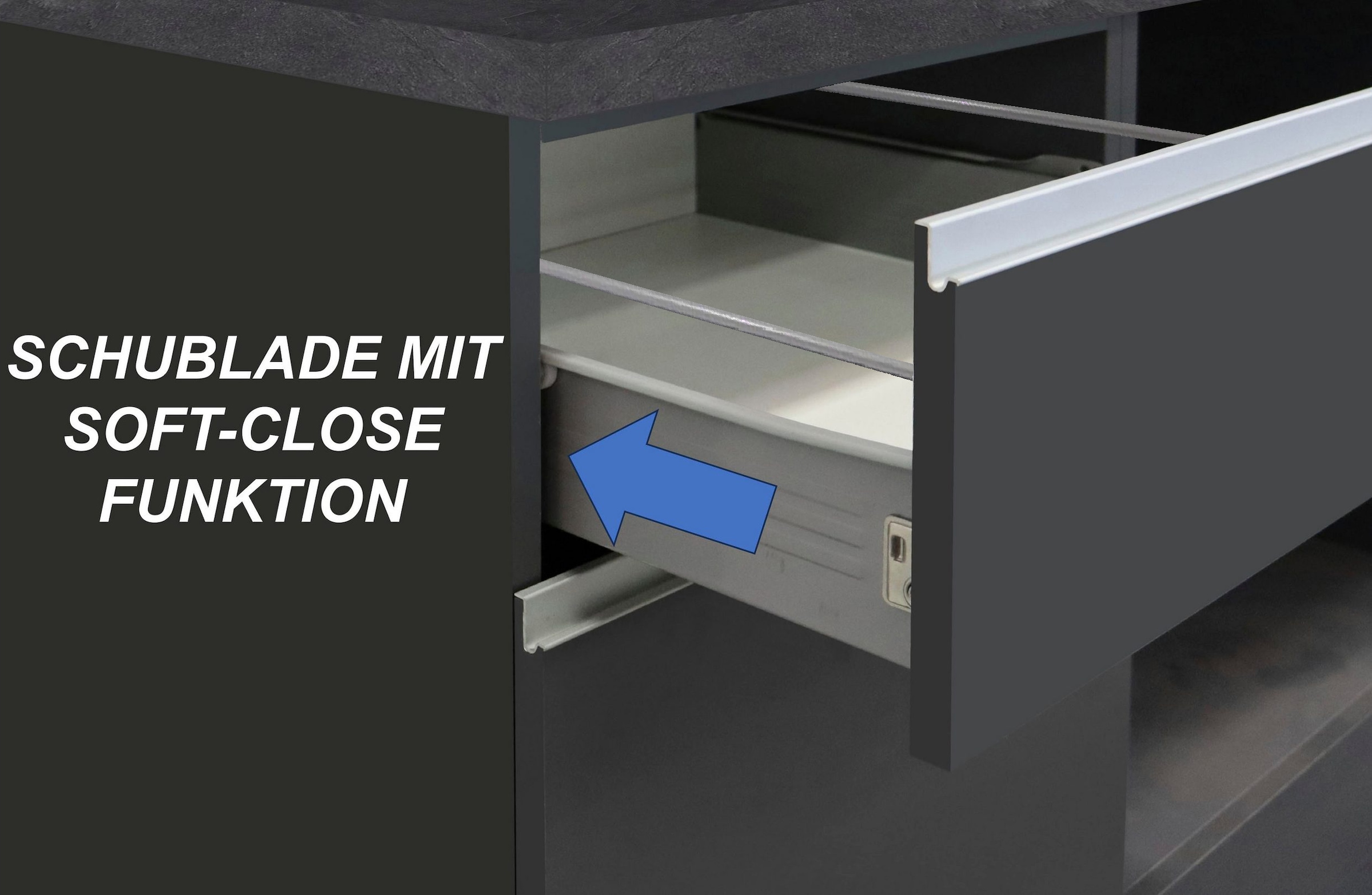 KOCHSTATION Kücheninsel »Sole,Kochinsel,Küchenarbeitsblock,Inselküche,Arbeitsinsel«, Breite 160 cm mit 2 Türen,2 Schubkästen, Aluminiumgriff
