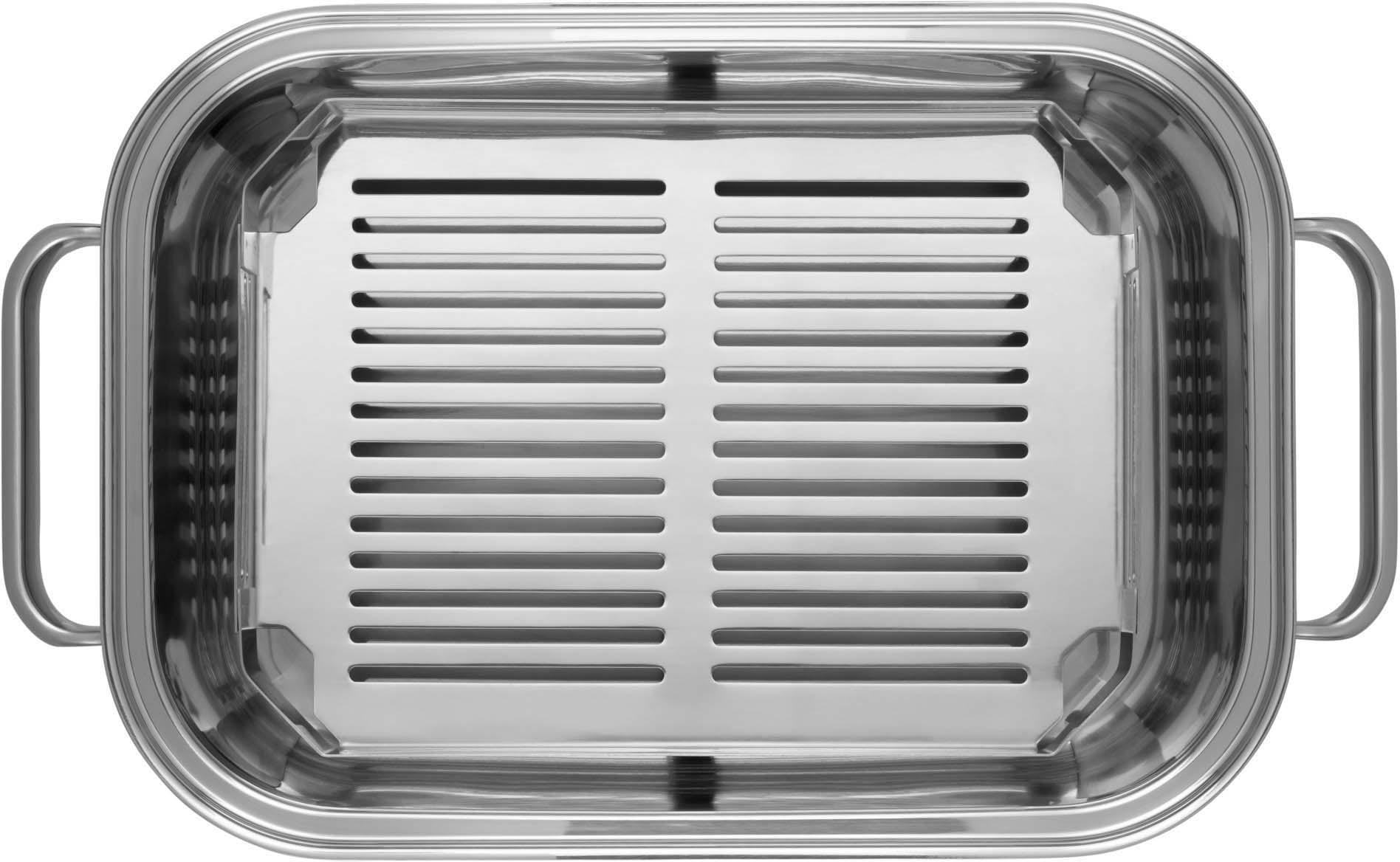 WMF Dampfgartopf »Vitalis Bräter mit Deckel«, Cromargan® Edelstahl Rostfrei 18/10, herausnehmbares Thermometer, für alle gängigen Herdarten geeignet