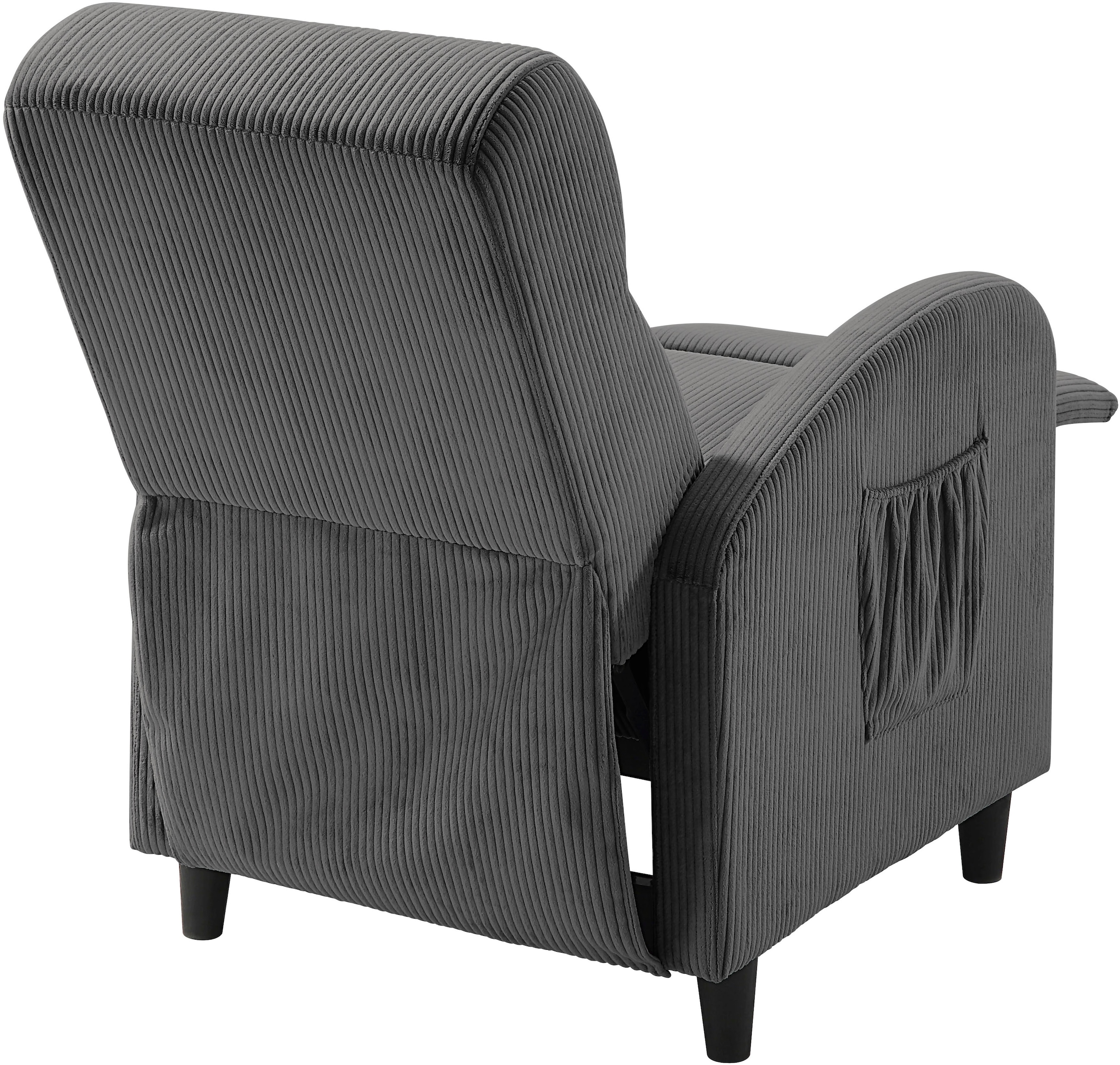 ATLANTIC home collection Relaxsessel »Tom«, mit Relaxfunktion, inklusive seitlicher Tasche, TV-Sessel mit Funktion