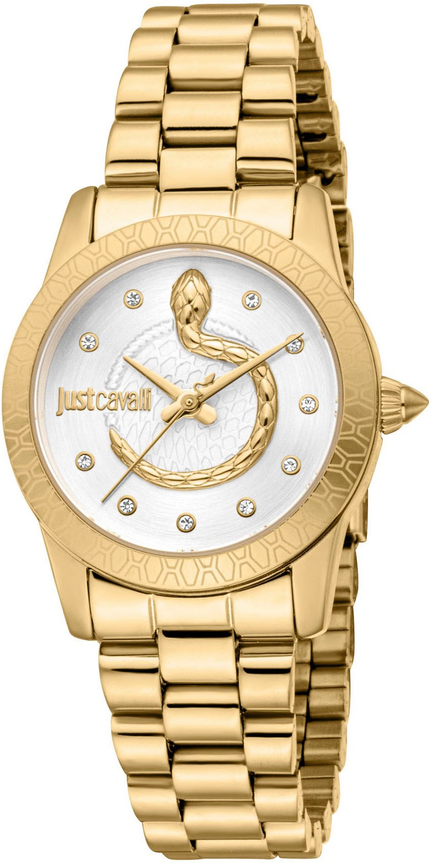 Just Cavalli Time Quarzuhr »Eterna«, (Set, 2 tlg., mit passendem Schmuckarmband), Armbanduhr, Damenuhr, Edelstahlarmband, Ideal auch als Geschenk