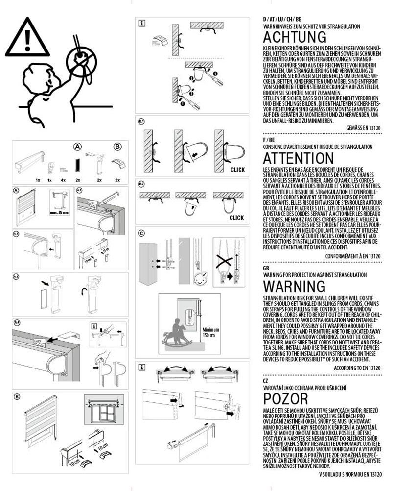 my home Doppelrollo »Duo Klemmrollo«, Lichtschutz, Sichtschutz, ohne Bohren, freihängend, vormontiert auf Montageschiene