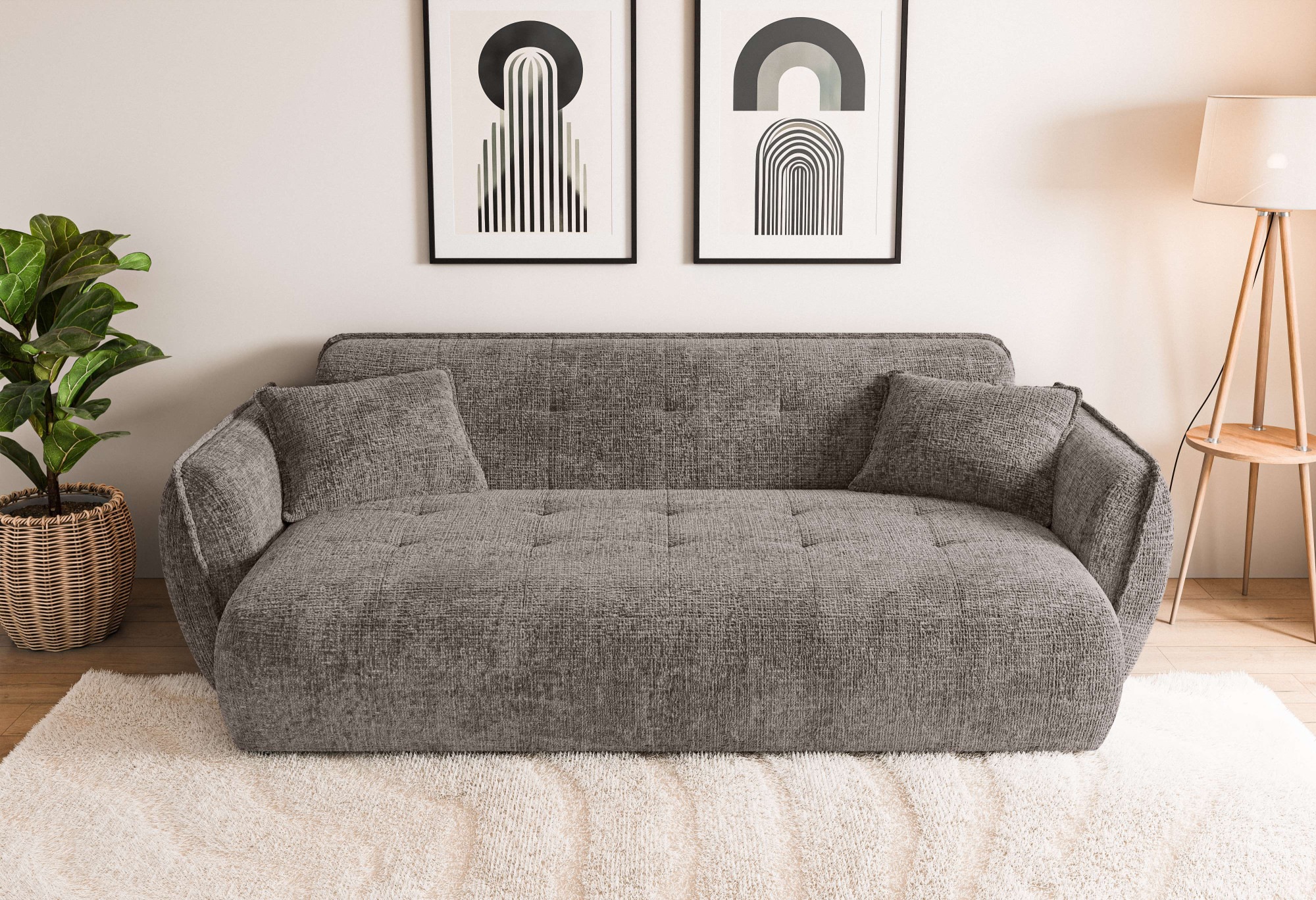 Home affaire Big-Sofa »MIRELDA Design-Sofa mit Steppungen, hoher Sitzkomfor günstig online kaufen