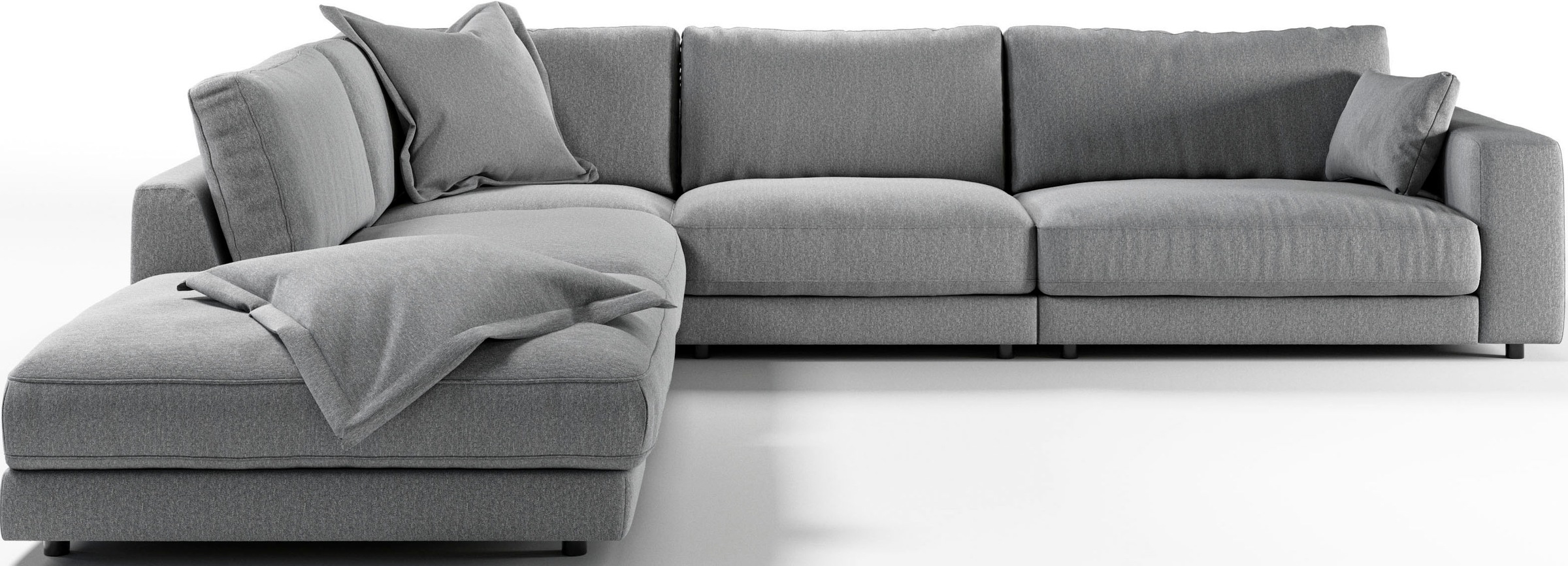 3C Candy Ecksofa »Enisa II, bequem und komfortabel, großes Familiensofa, L-Form«, incl. 3 Flatterkissen, wahlweise mit Flecken-Schutz-Bezug Easy care