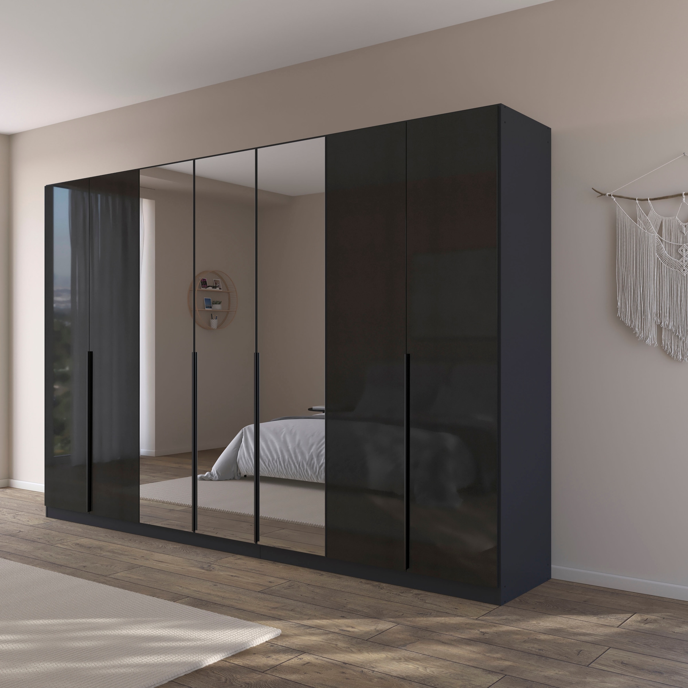 rauch Drehtürenschrank »Kleiderschrank Schrank Garderobe AGORDO mit Dekor- oder Hochglanzfront«, (in zwei Griff-Farben), durchdachte Innenausstattung, in 6 Breiten und 2 Höhen MADE IN GERMANY