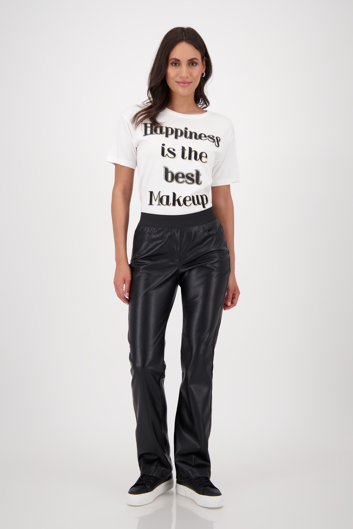 Monari Lederimitathose »Hose Lederimitat Schlupf«  mit elastischem Bund